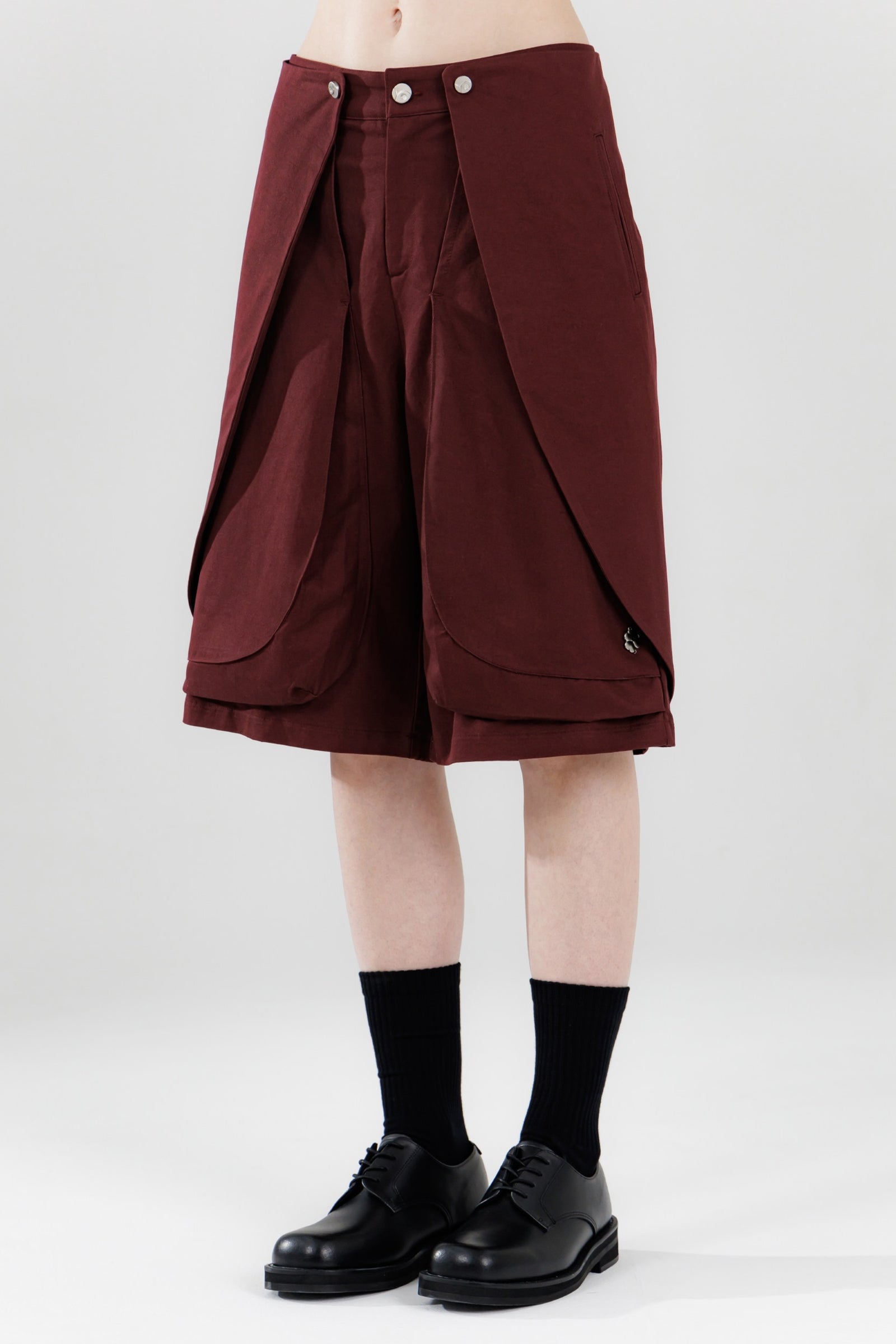 25SS BLOSSOM 3D POCKET SKATER SHORTS_DEEP WINE