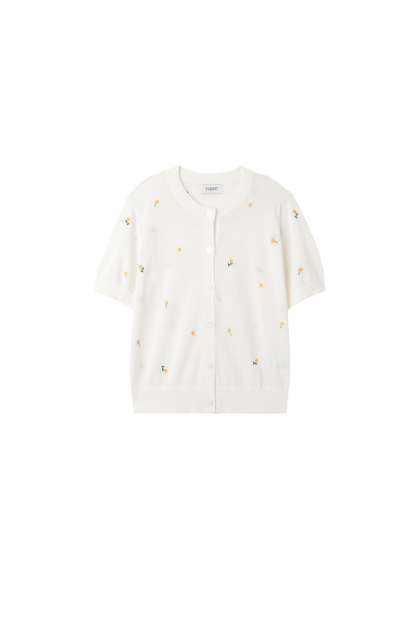 BLOOM STITCH CARDIGAN_WHITE