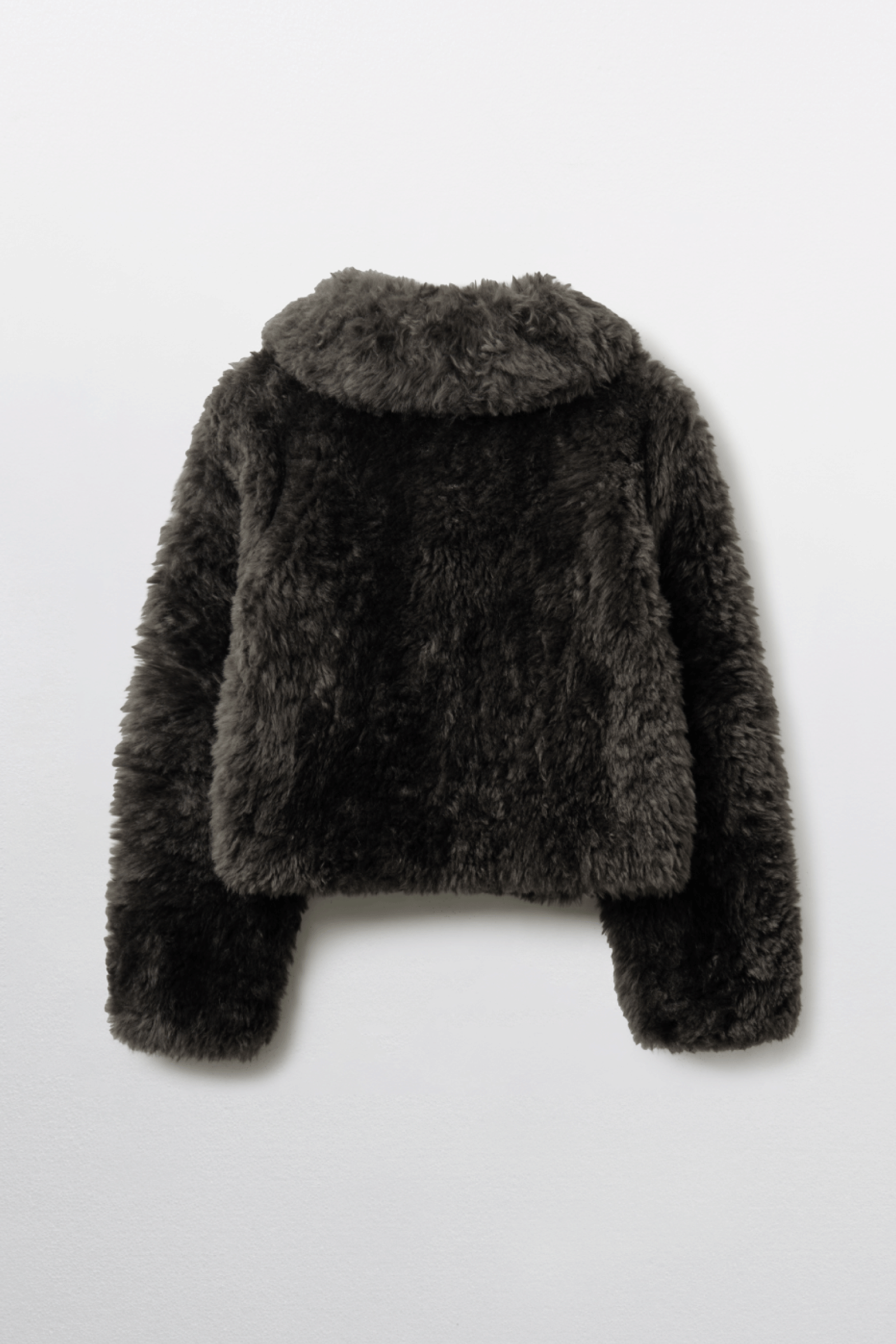 VESTE EFFET FAUSSE FOURRURE_MARRON FONCÉ