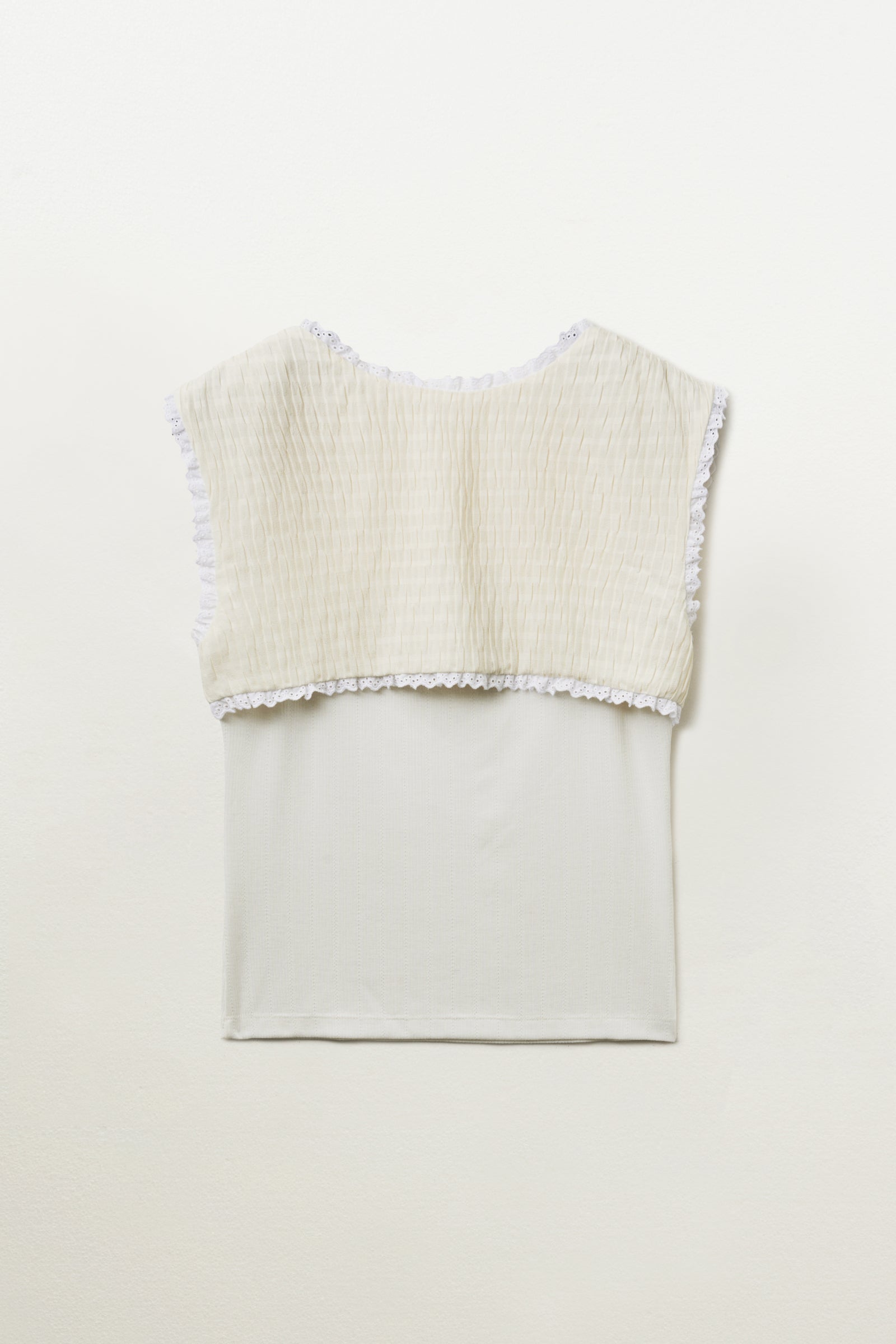 VEST LAYERED SLEEVELESS_WHITE
