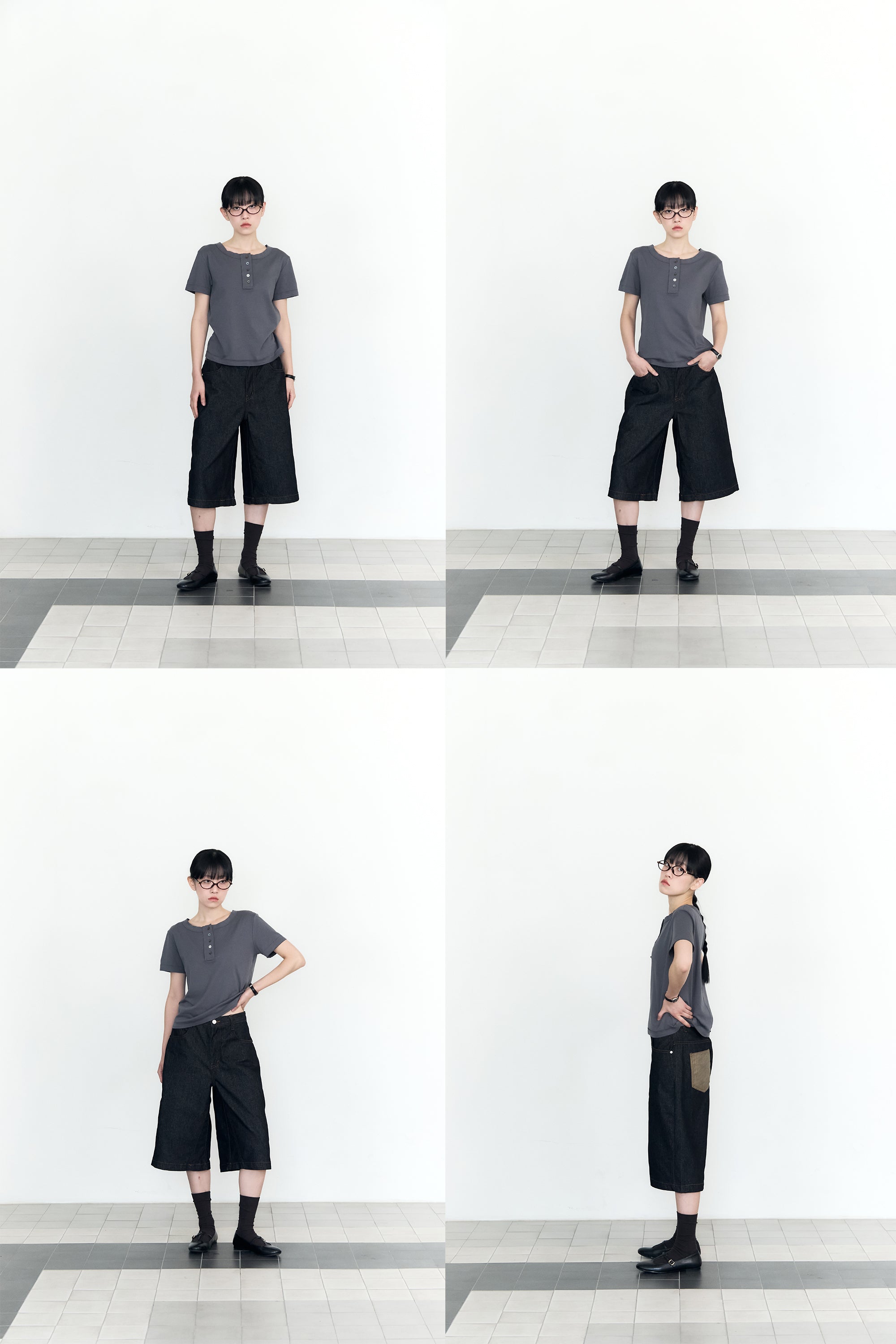 PANTACOURT CAPRI AVEC POCHE À CARREAUX_INDIGO