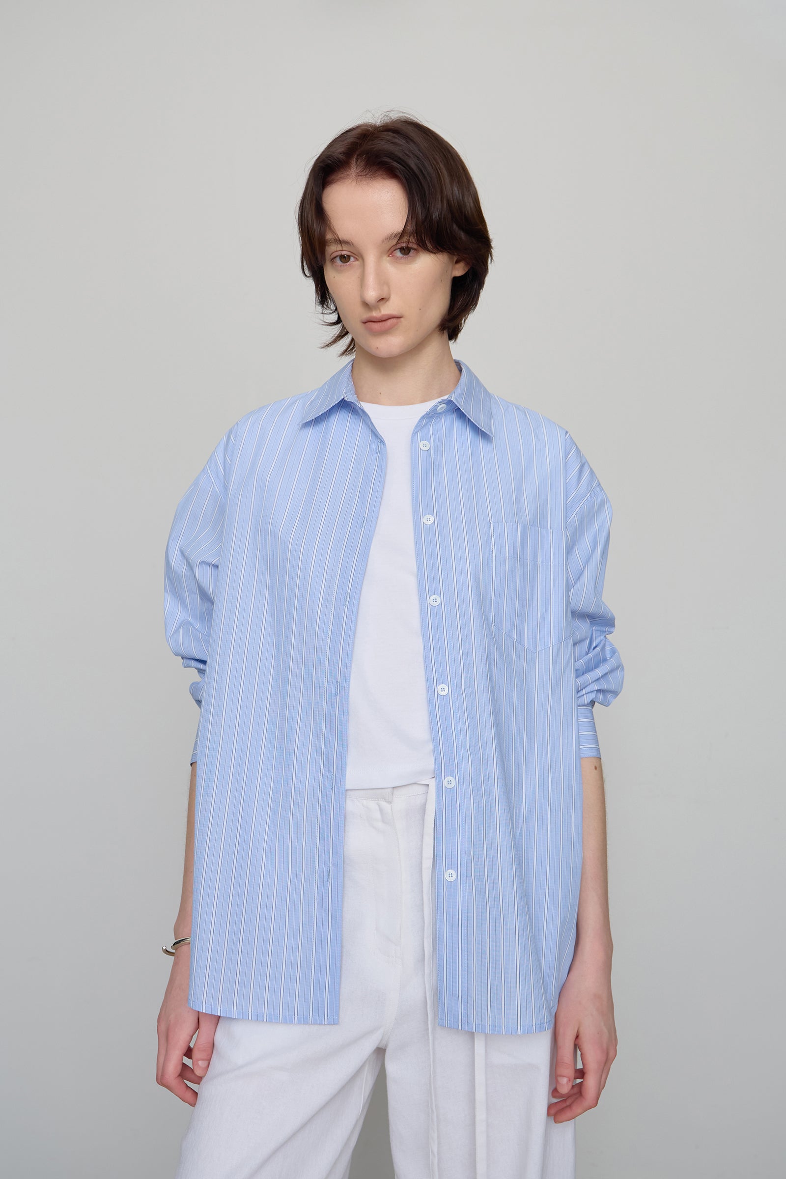 CHEMISE RAYÉE_BLEU CLAIR