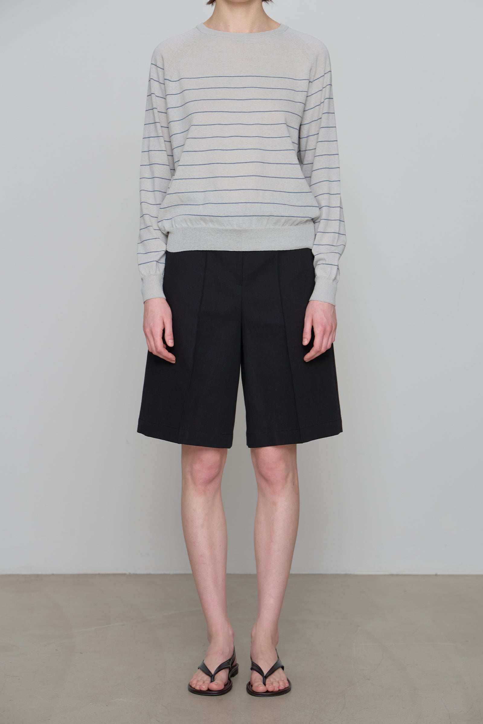 LINEN BERMUDA PANTS_BLACK