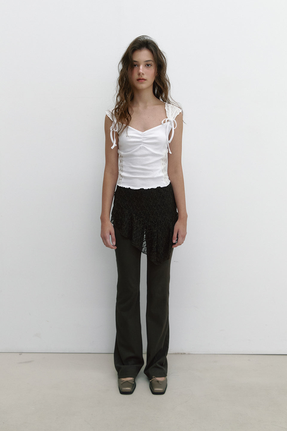 LACE SKIRT PANTS_BROWN