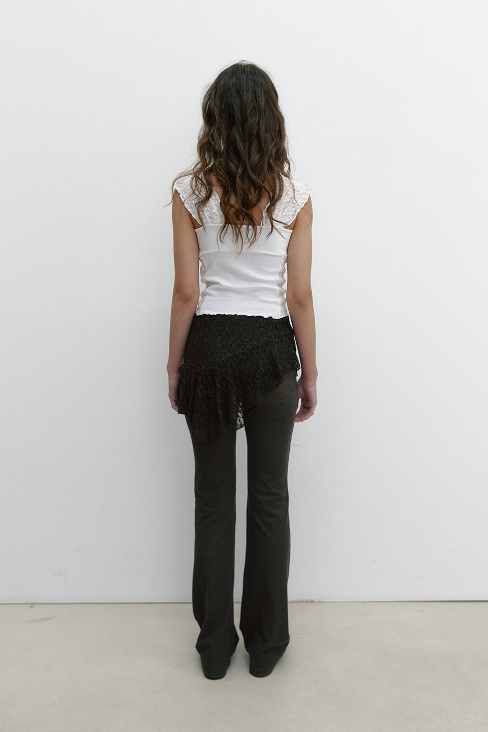 LACE SKIRT PANTS_BROWN