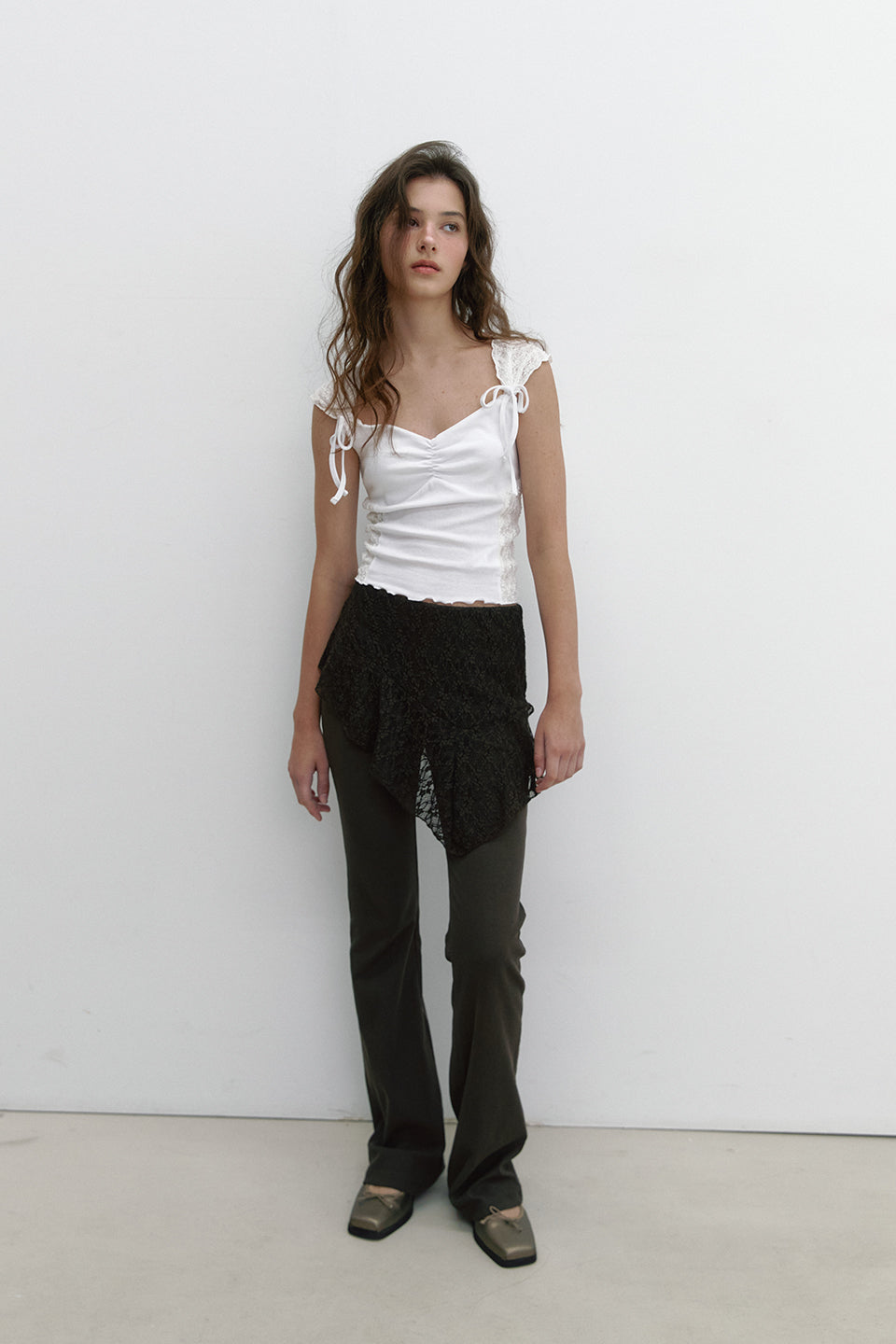LACE SKIRT PANTS_BROWN