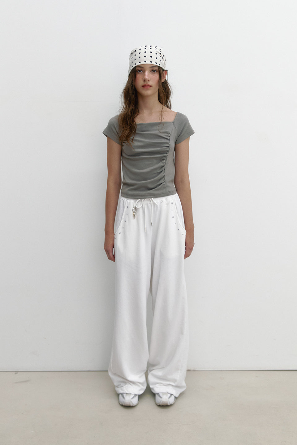 POCKET STUD SWEATPANTS_IVORY