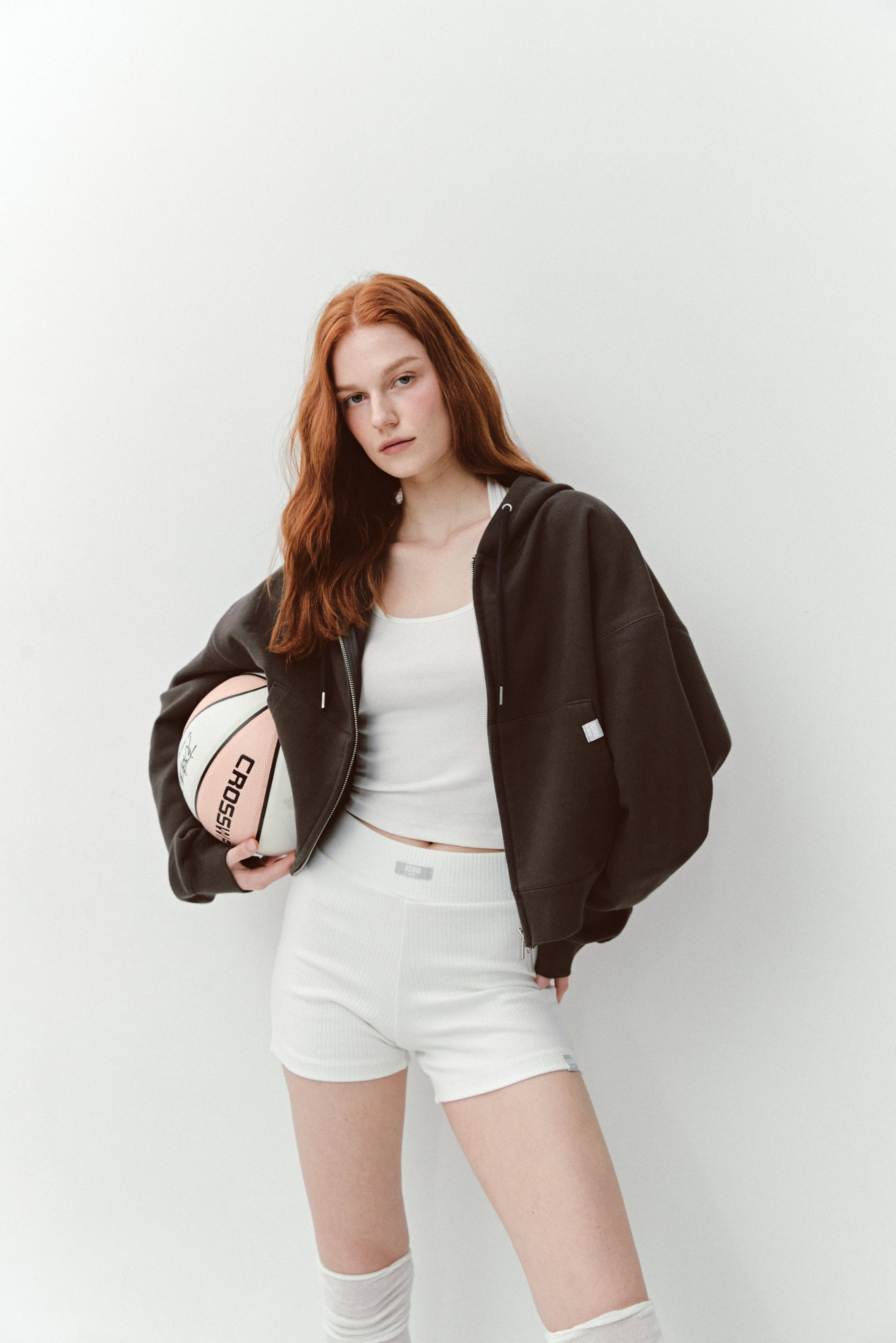 AS BASIC SWEAT ZIPPÉ_CHARBON