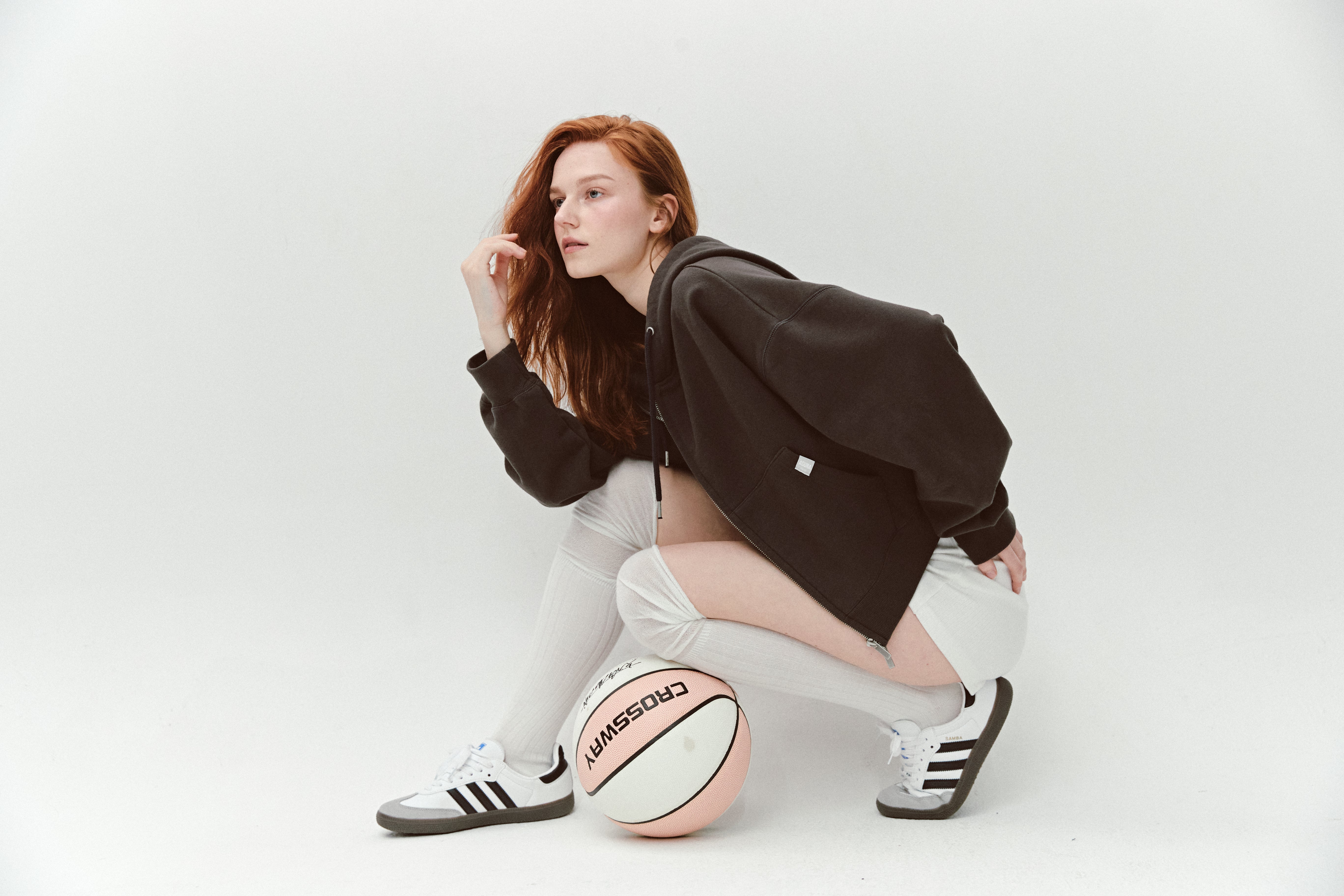 AS BASIC SWEAT ZIPPÉ_CHARBON