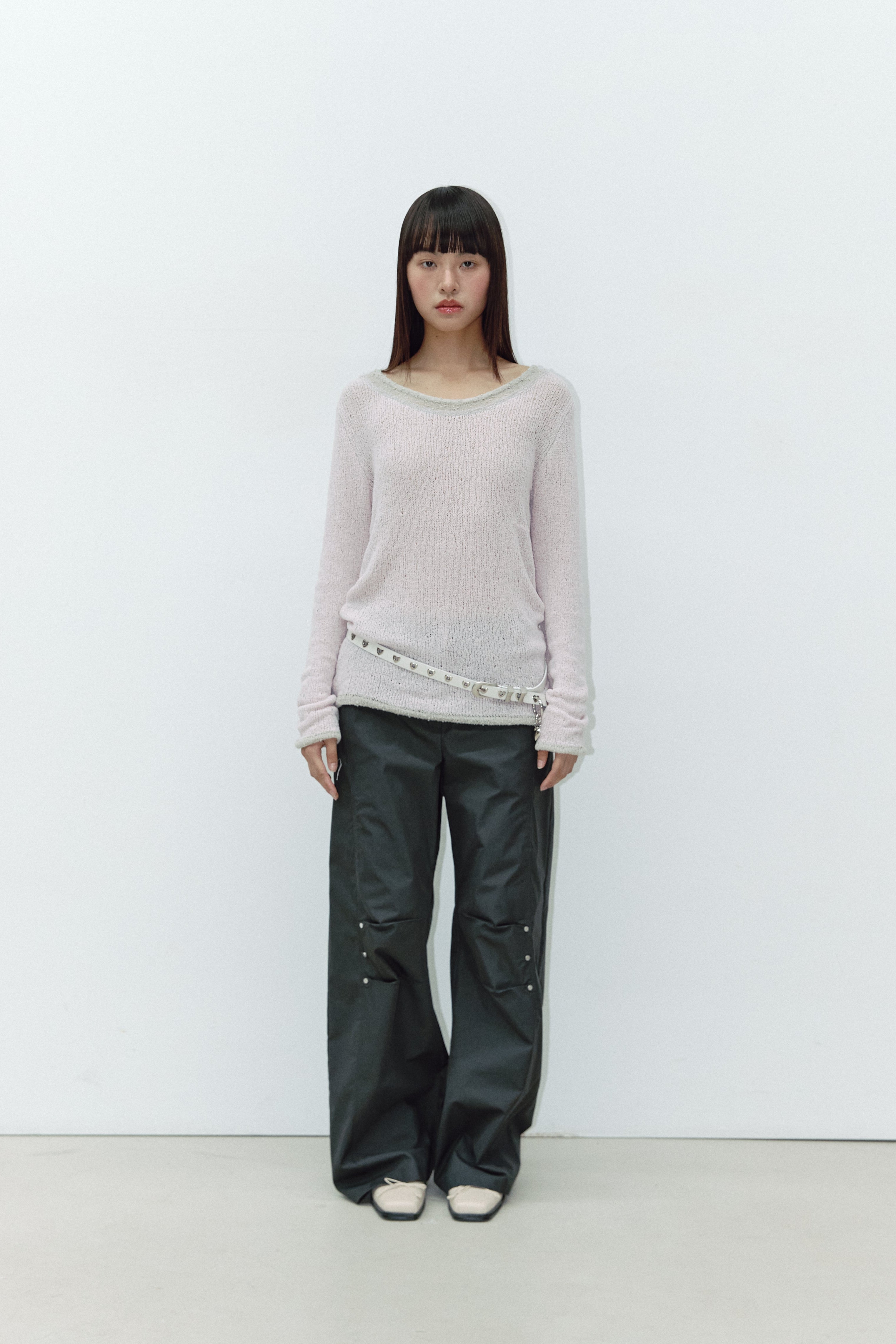 REVERSIBLE DUOBBLE KNIT_GREY/PINK
