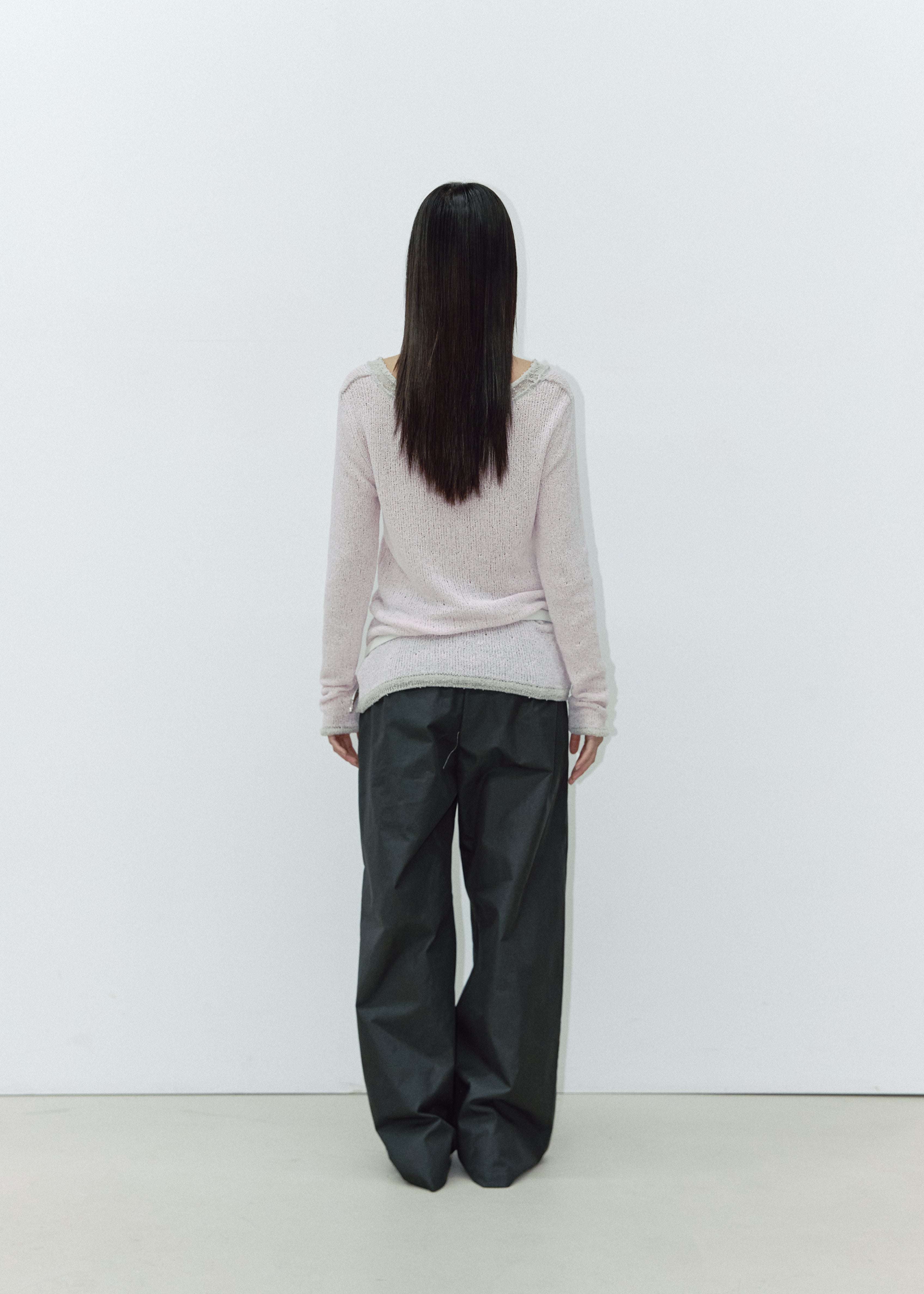 REVERSIBLE DUOBBLE KNIT_GREY/PINK