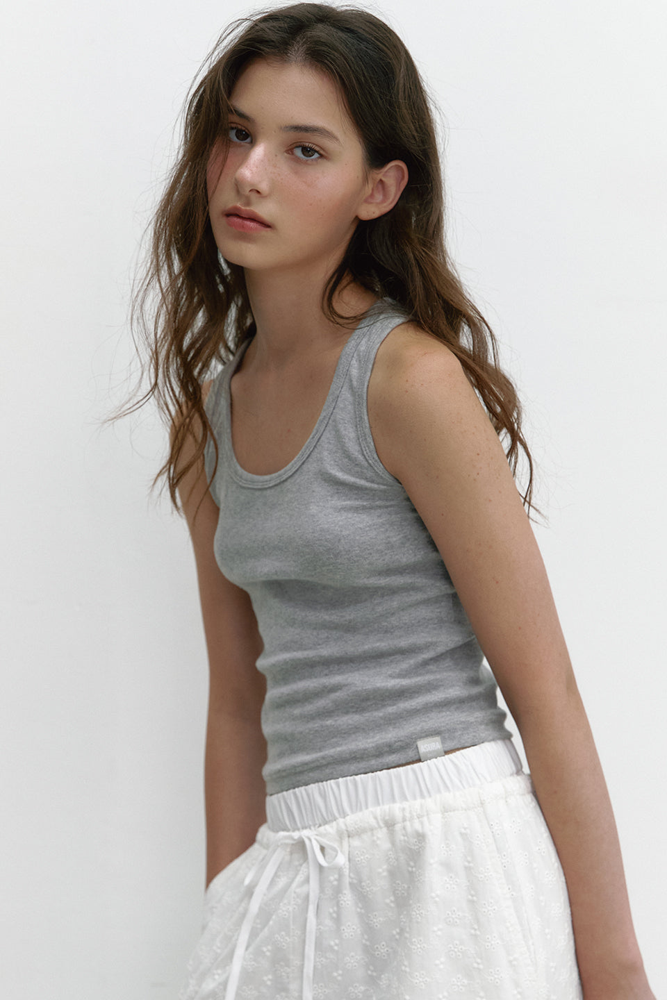 FLOWER STITCH COTTON PANTS_IVORY