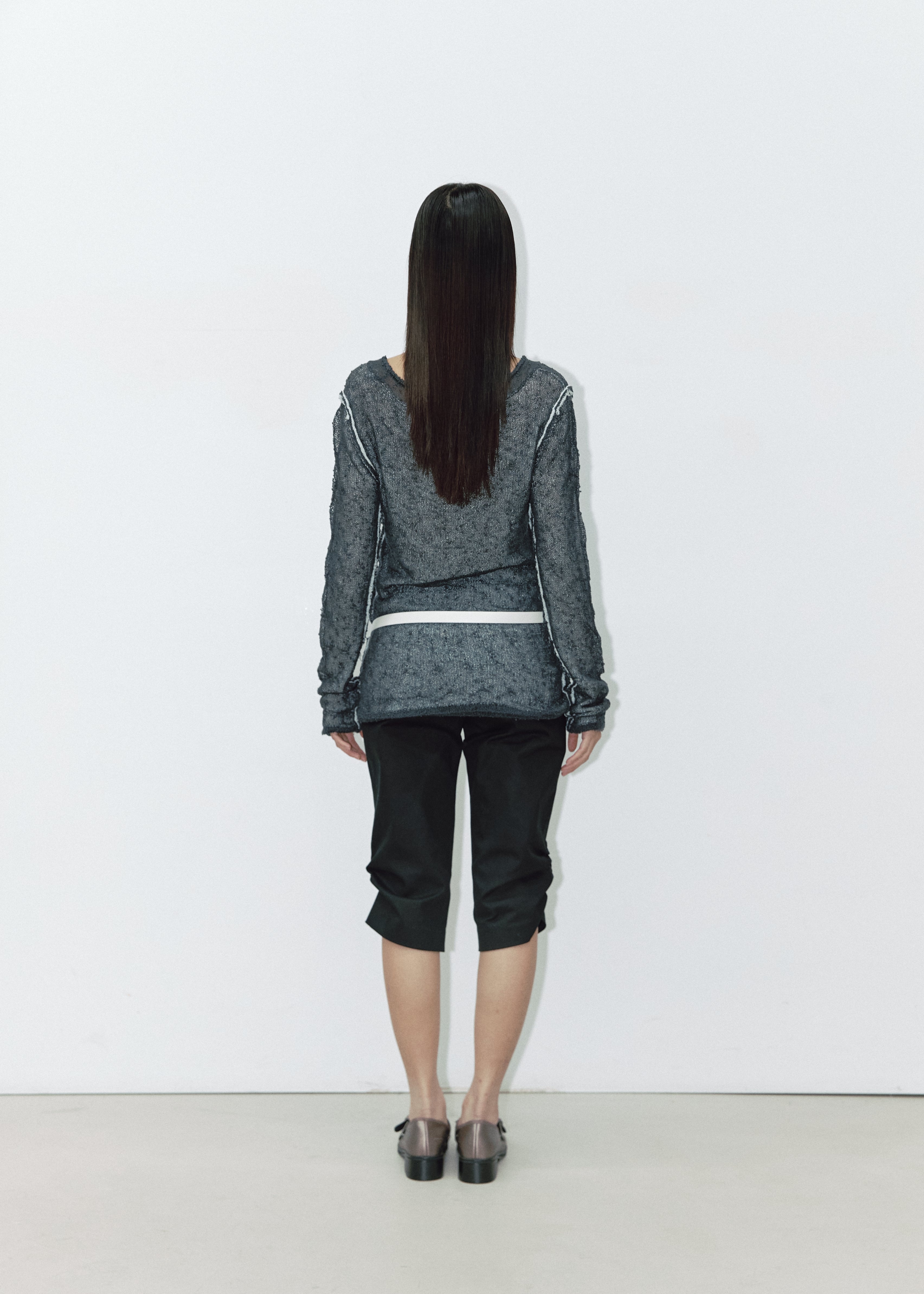 REVERSIBLE DUOBBLE KNIT_CHARCOAL/SKY BLUE
