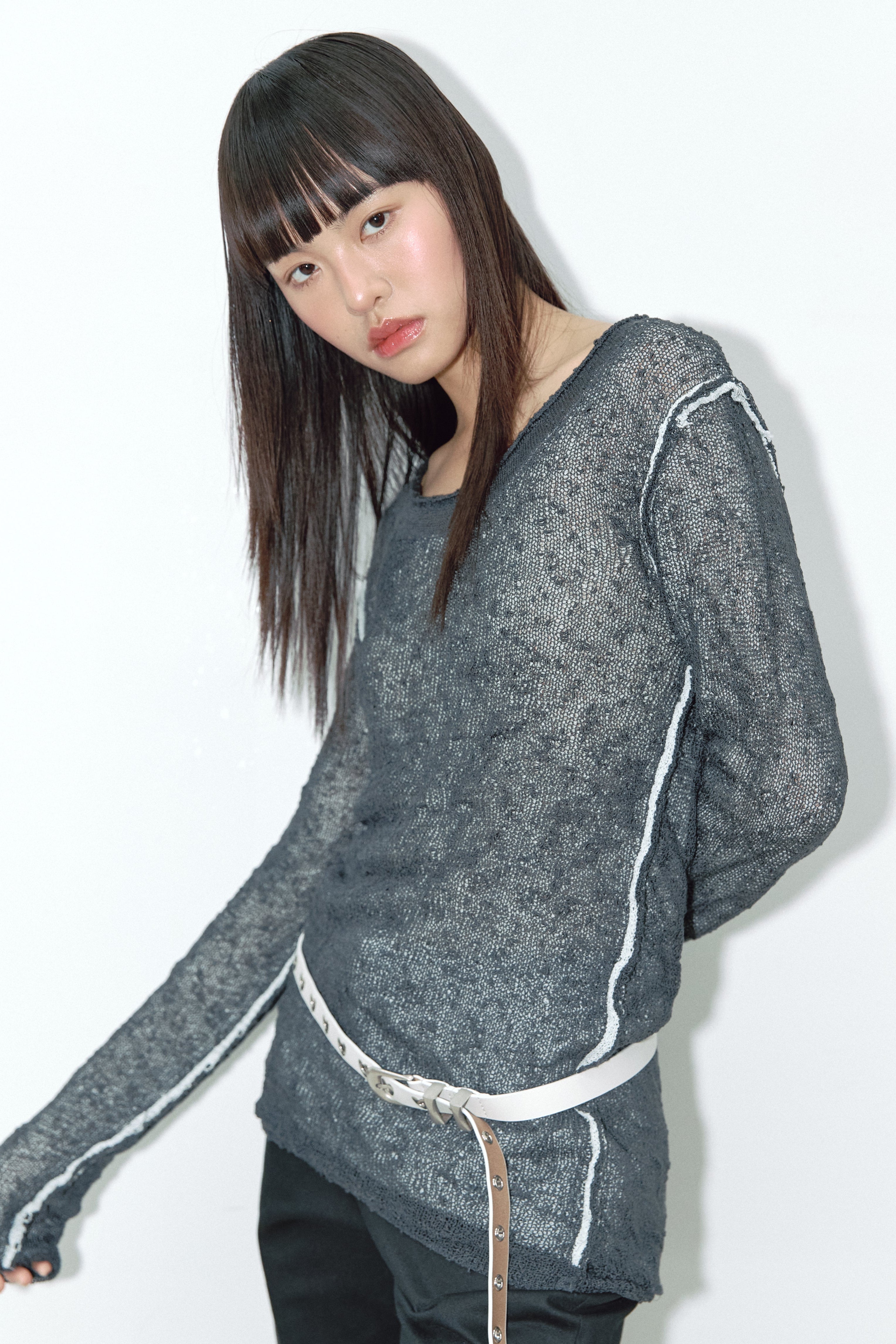 HEART SLIM BELT_IVORY