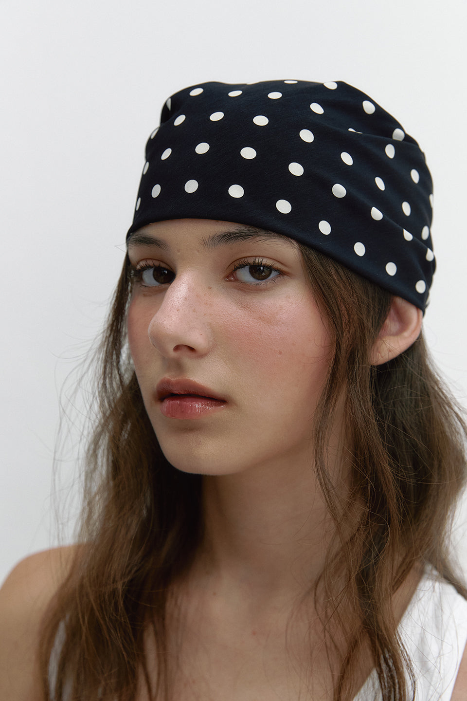 DOT SQUARE SCARF_NOIR
