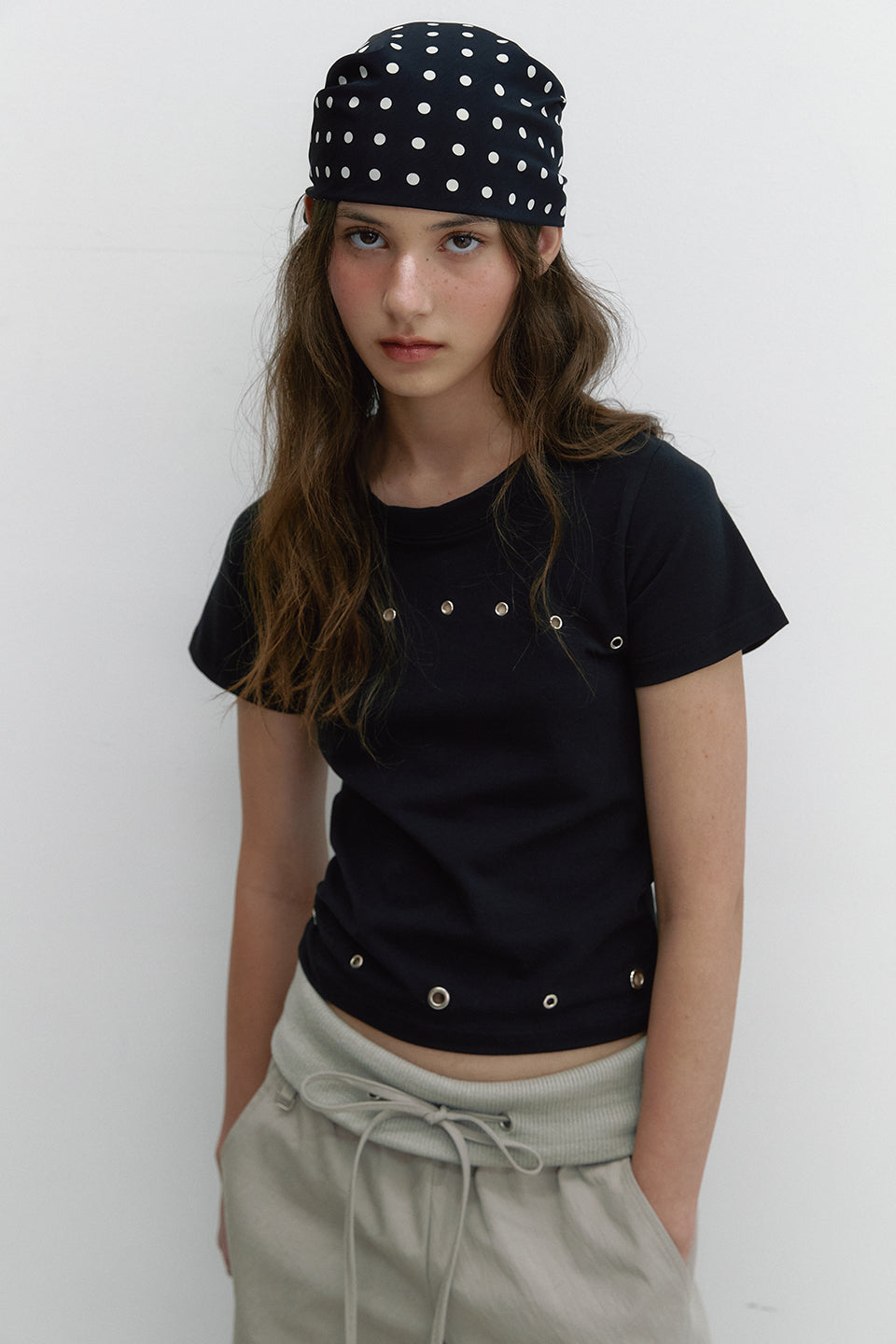 CURVE EYELET T_BLACK