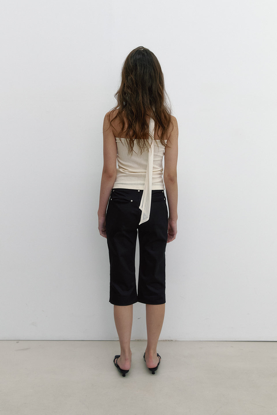 FABRIC MIX TIE TOP_CREAM