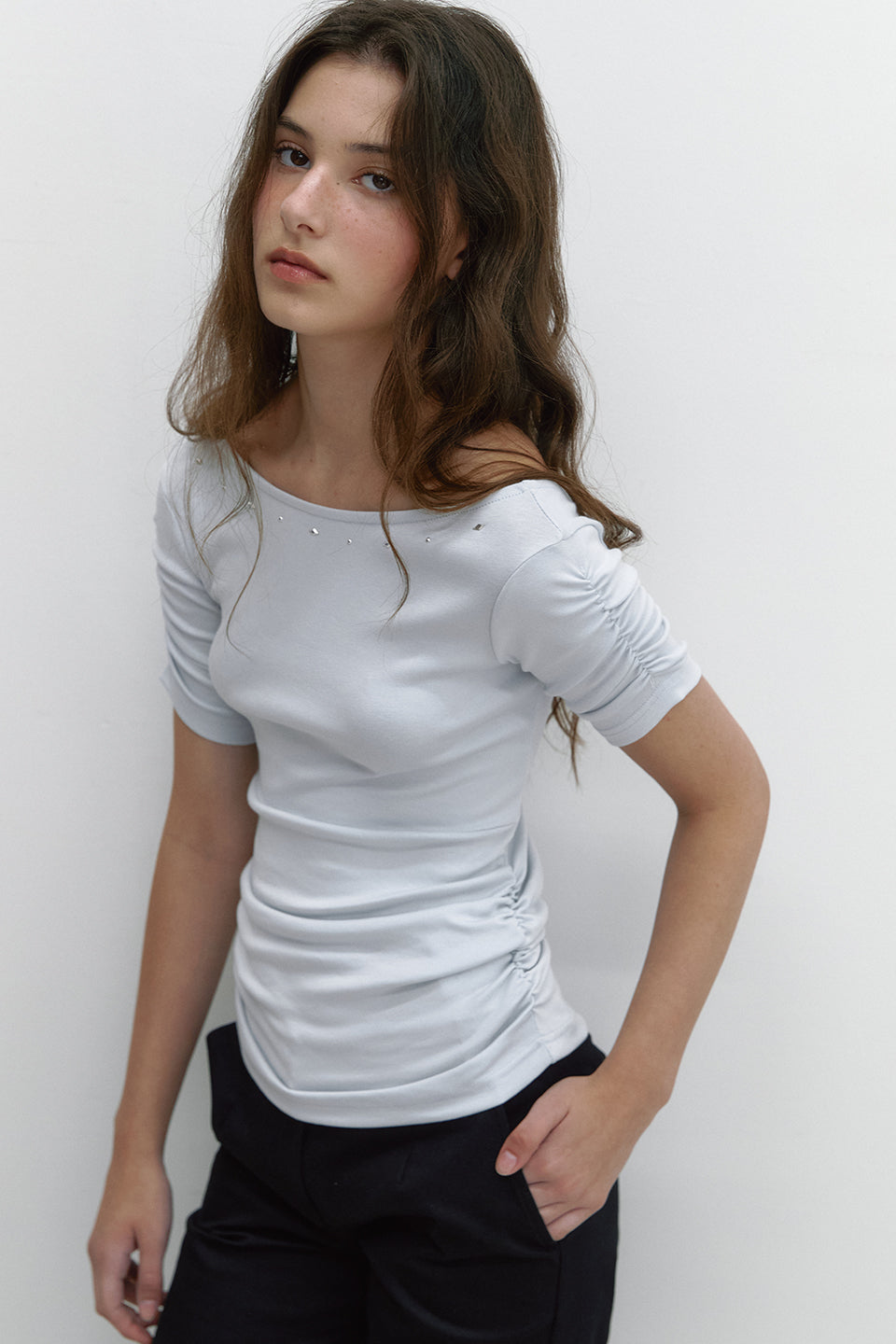 CUBIC BACKLESS T_SKY BLUE