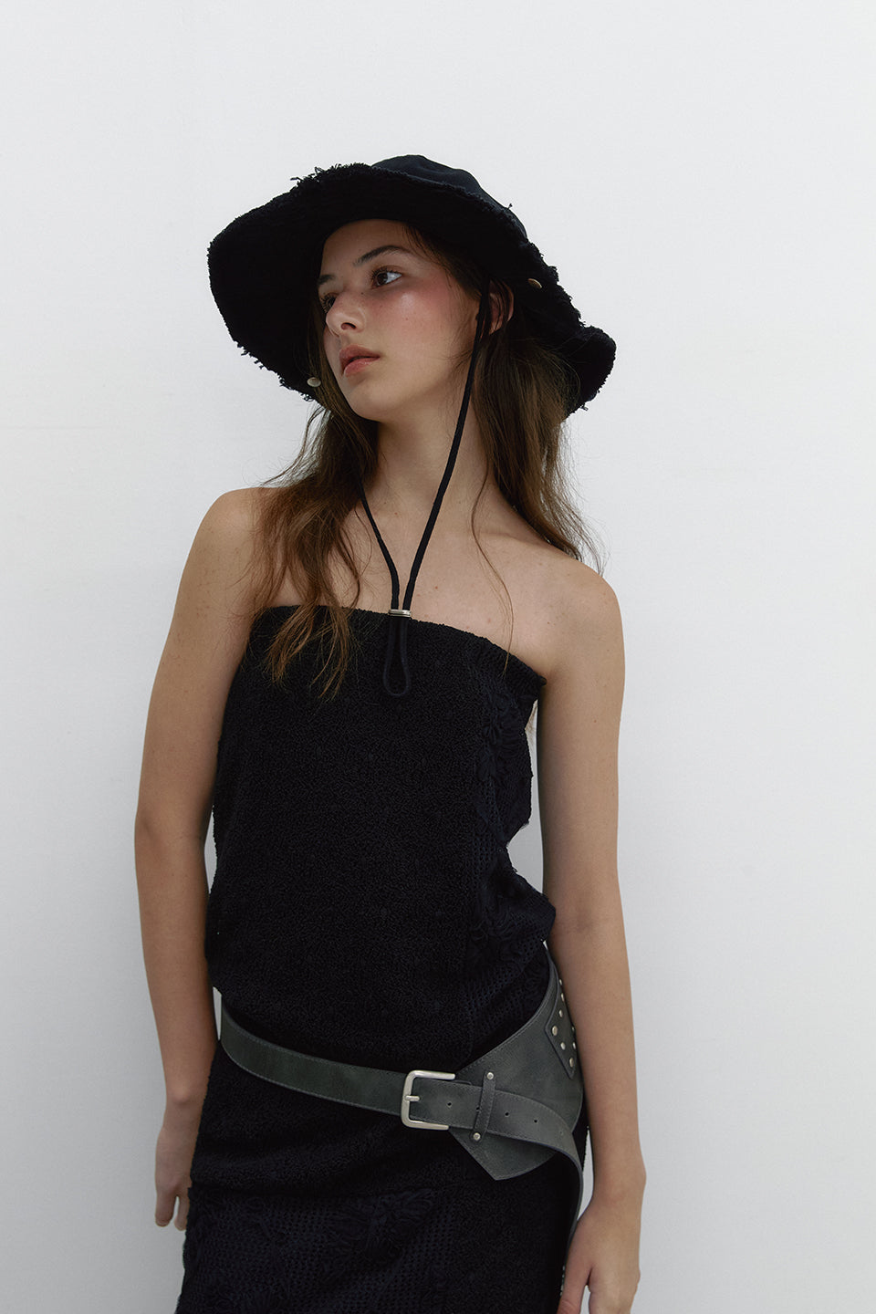 STUD COTTON HAT_BLACK