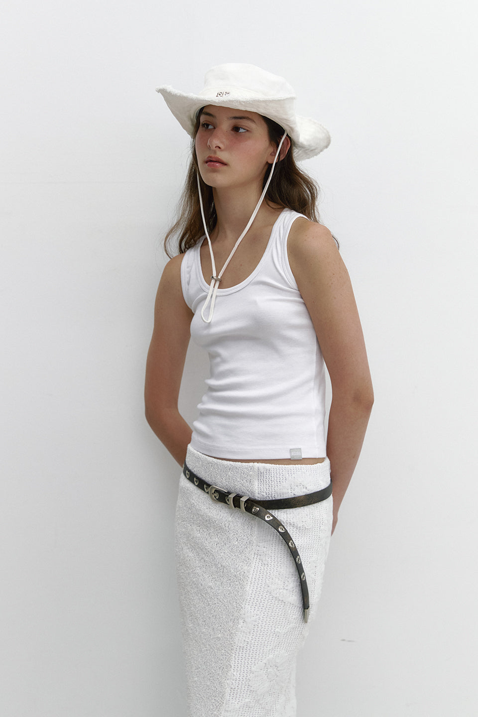 STUD COTTON HAT_IVORY