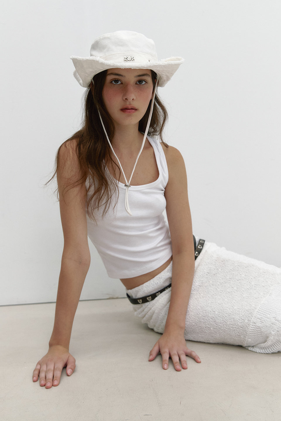STUD COTTON HAT_IVORY
