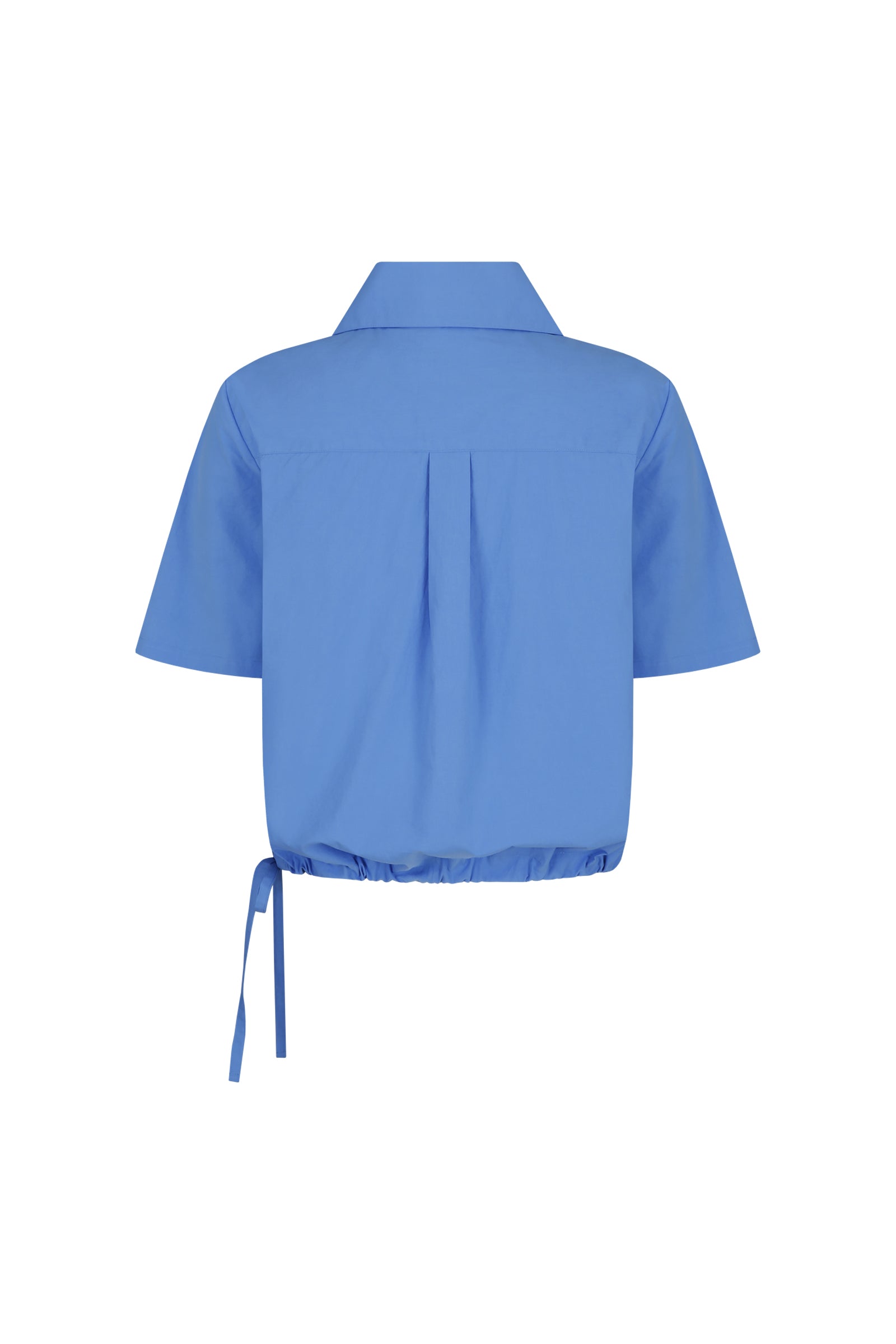 25SS ASYMMETRY COLLAR POLO CROP SHIRT_BLUE