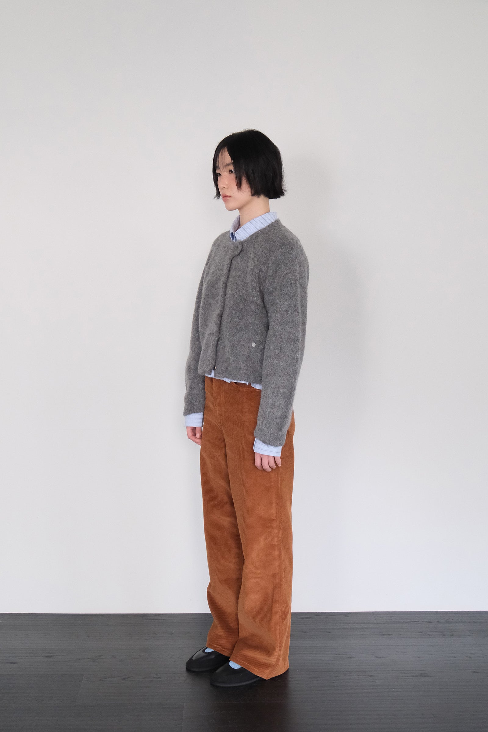 MOUI CLOUD ALPACA KNIT CARDIGAN_DARK GREY