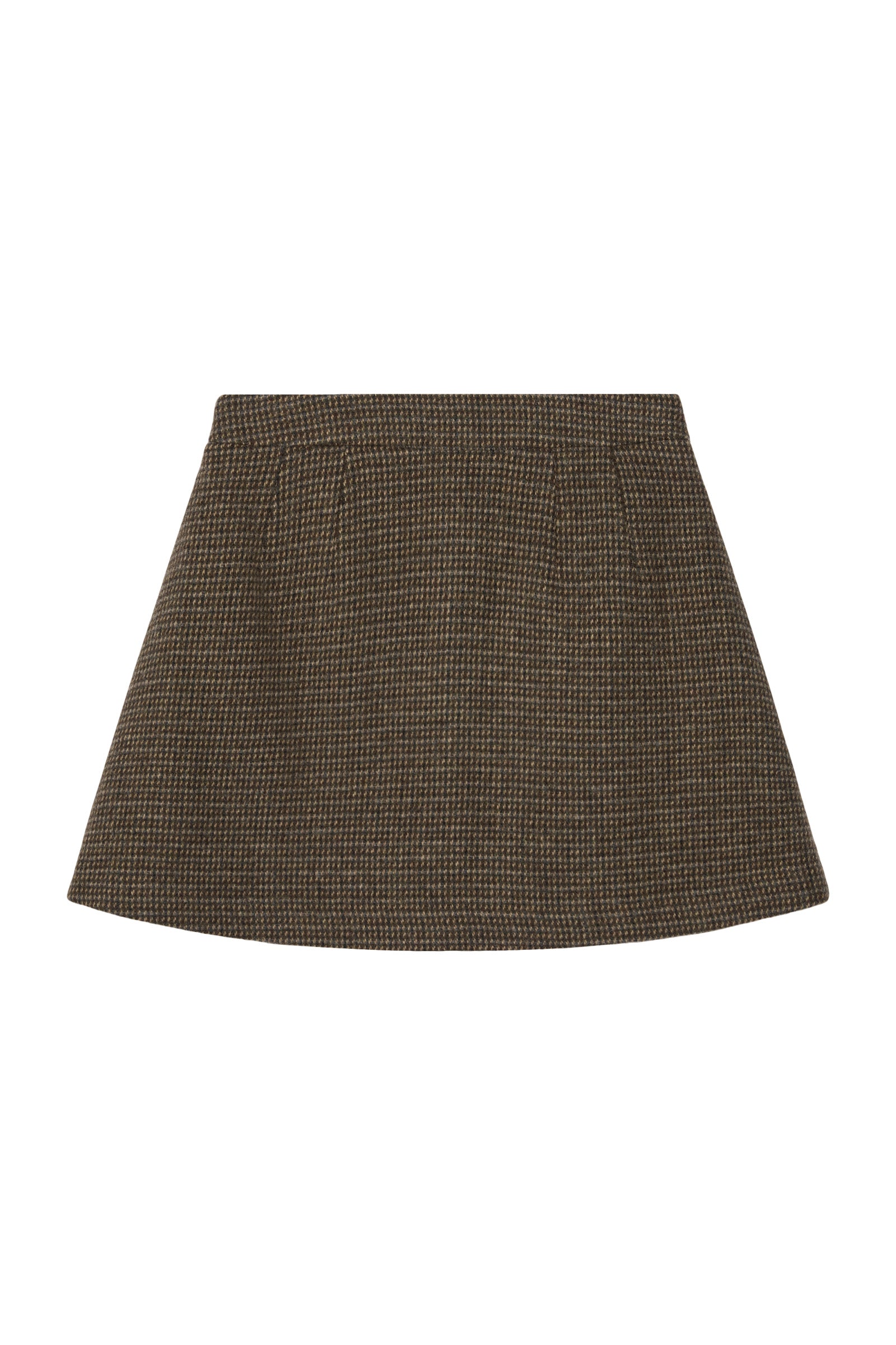 MOUI WOOL CHECK MINI SKIRT_BROWN