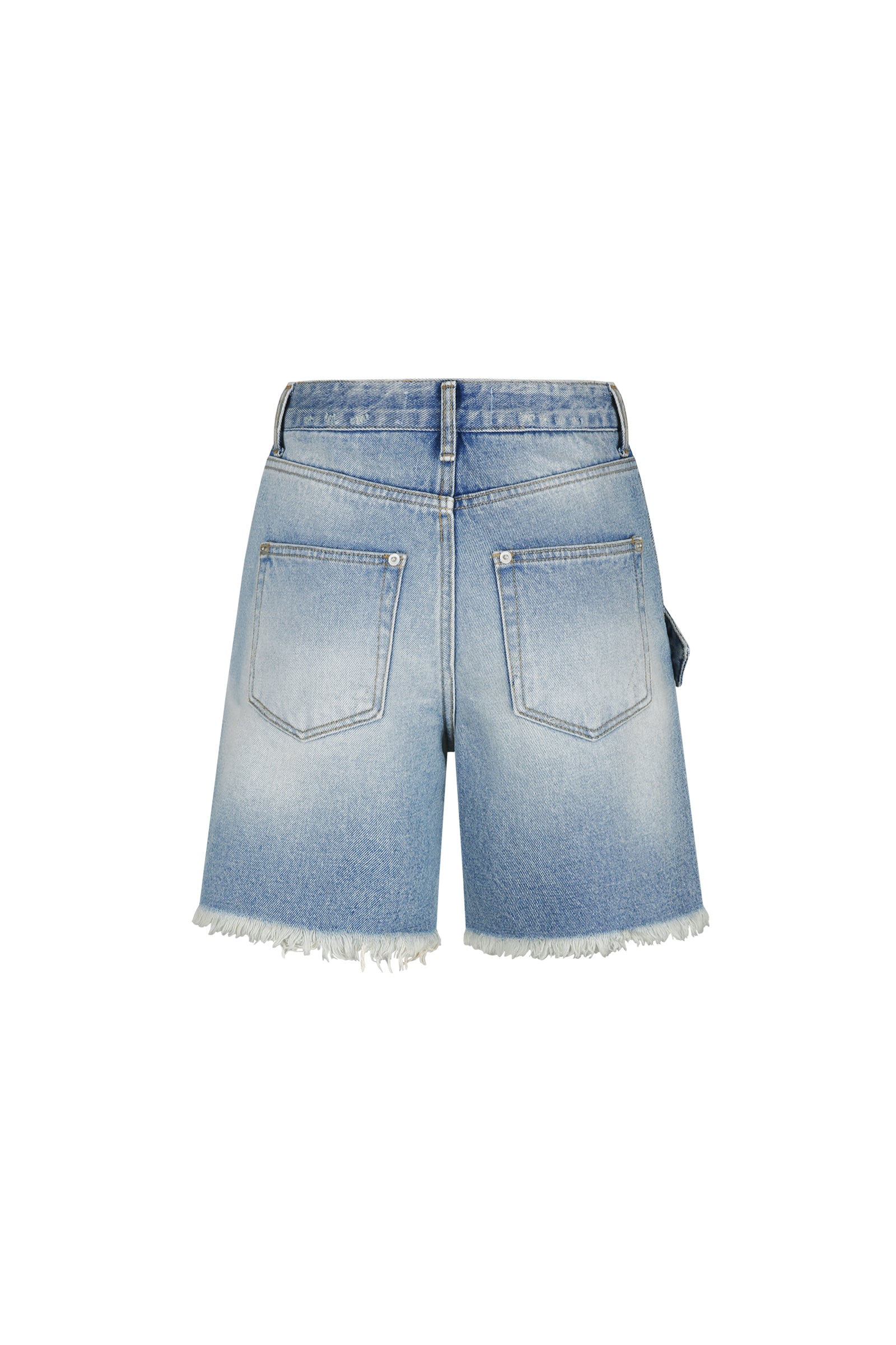 BELT DETAIL DENIM SHORTS_BLEU