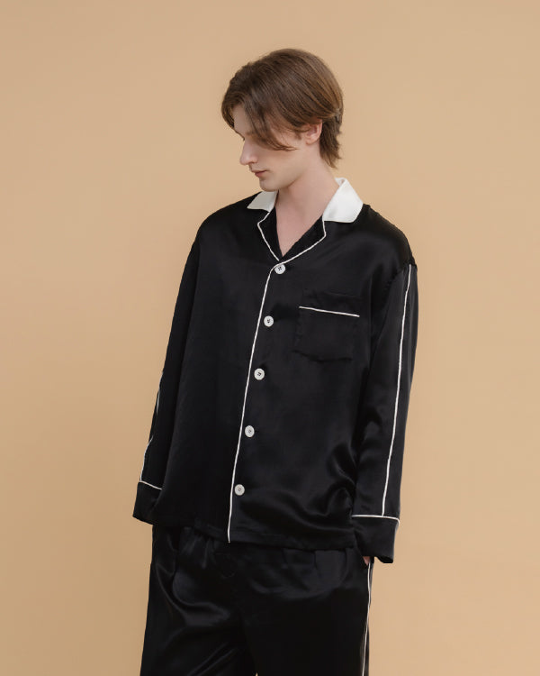 PYJAMA EN SOIE MUSE DE MINUIT_NOIR