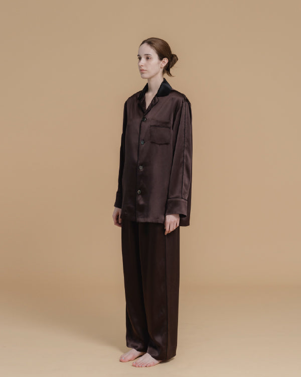 Pyjama en soie charme cacao