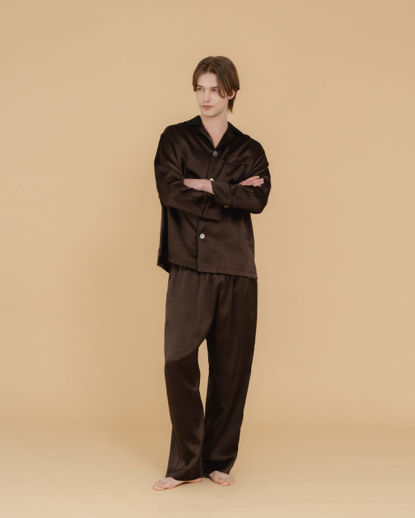 Pyjama en soie charme cacao