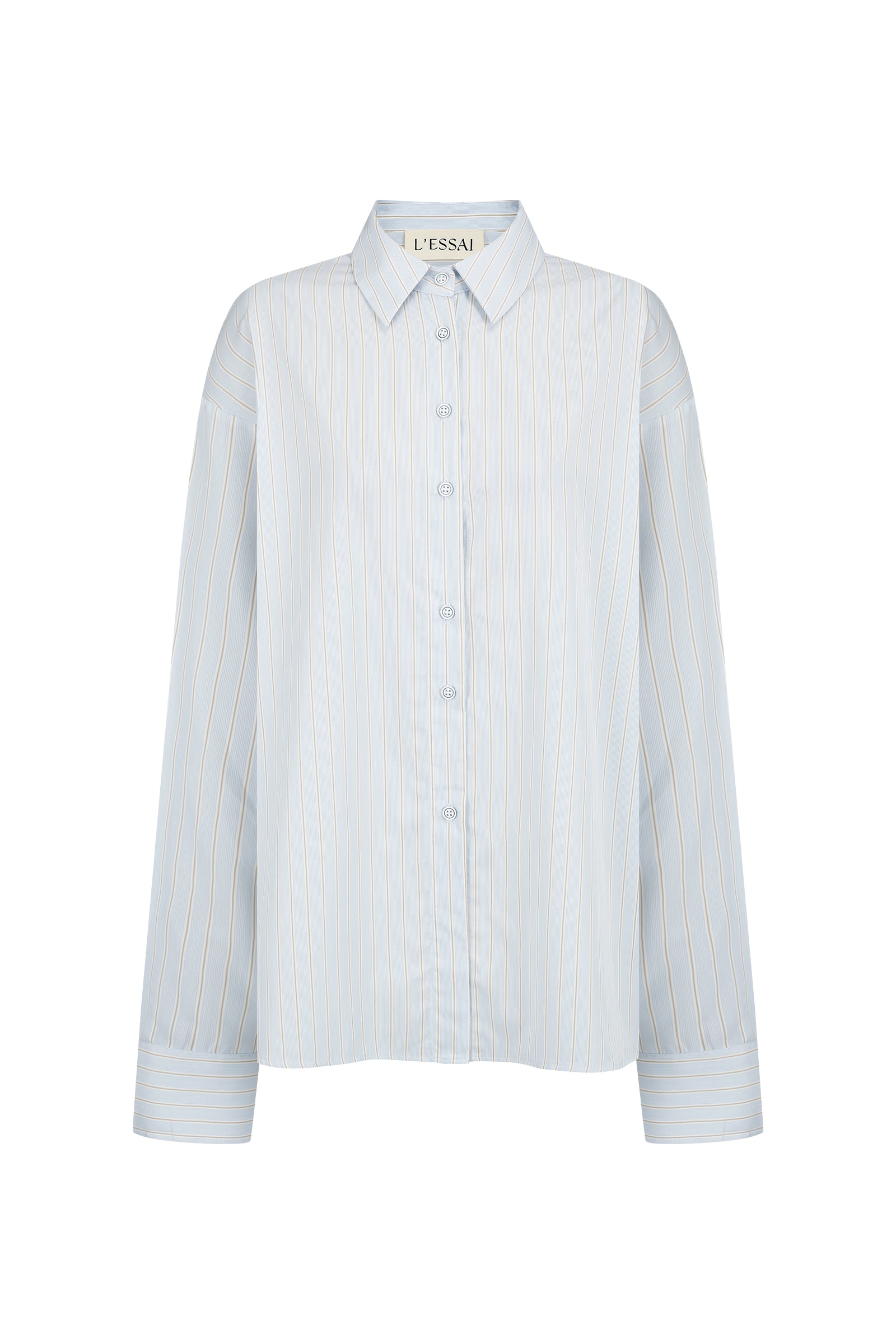 25SS BUTTON POINTED STRIPE SHIRT_BLUE