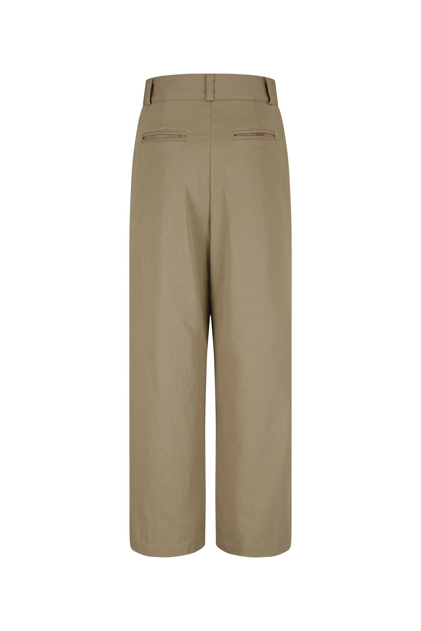 PANTALON LARGE À PINCES CLASSIQUE_BEIGE