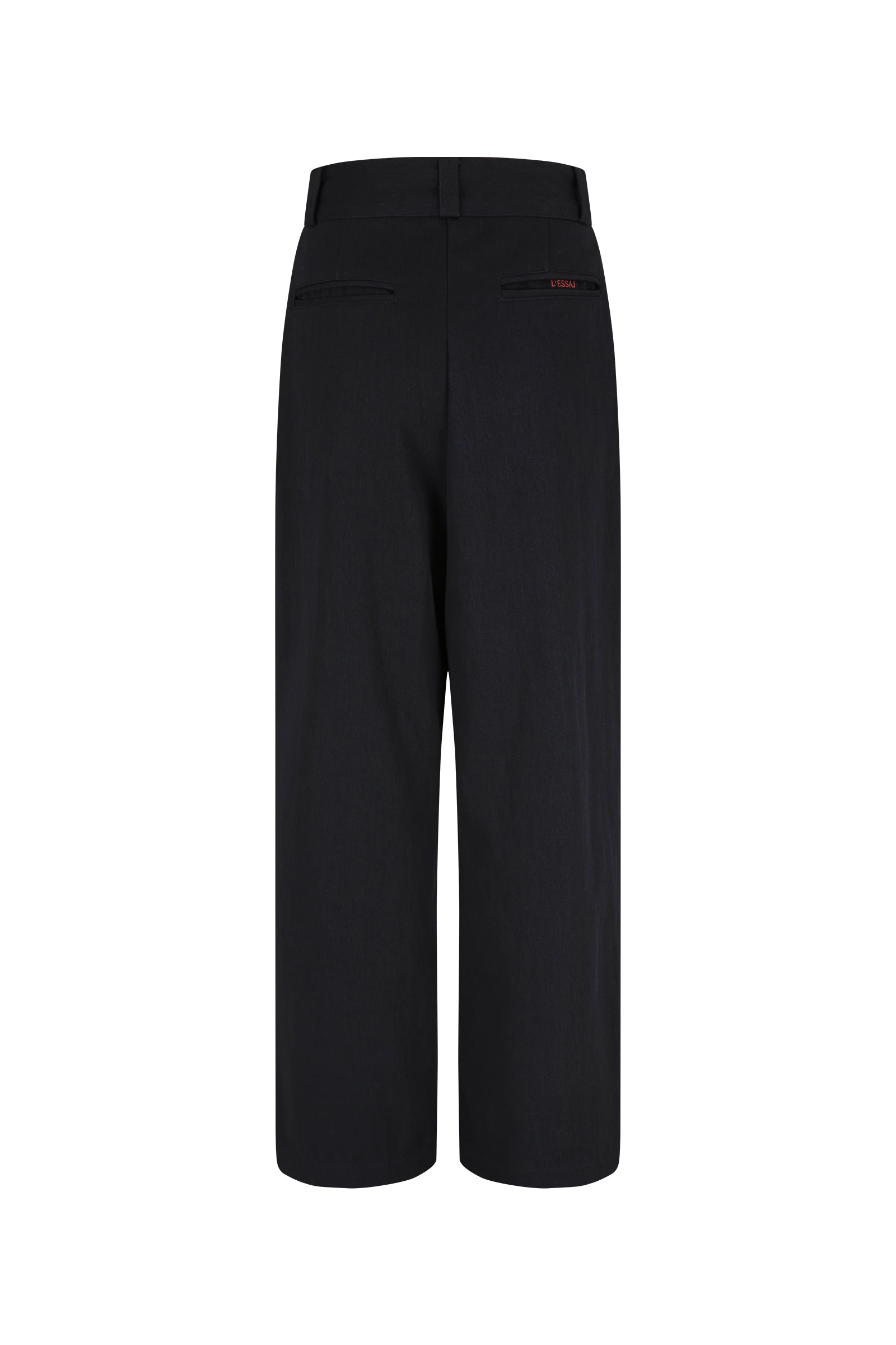 PANTALON LARGE À PINCES CLASSIQUE_BLEU MARINE