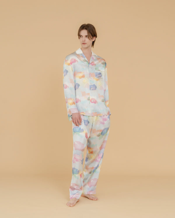 PYJAMA EN SOIE RAYONS DE SOLEIL_COLORÉ