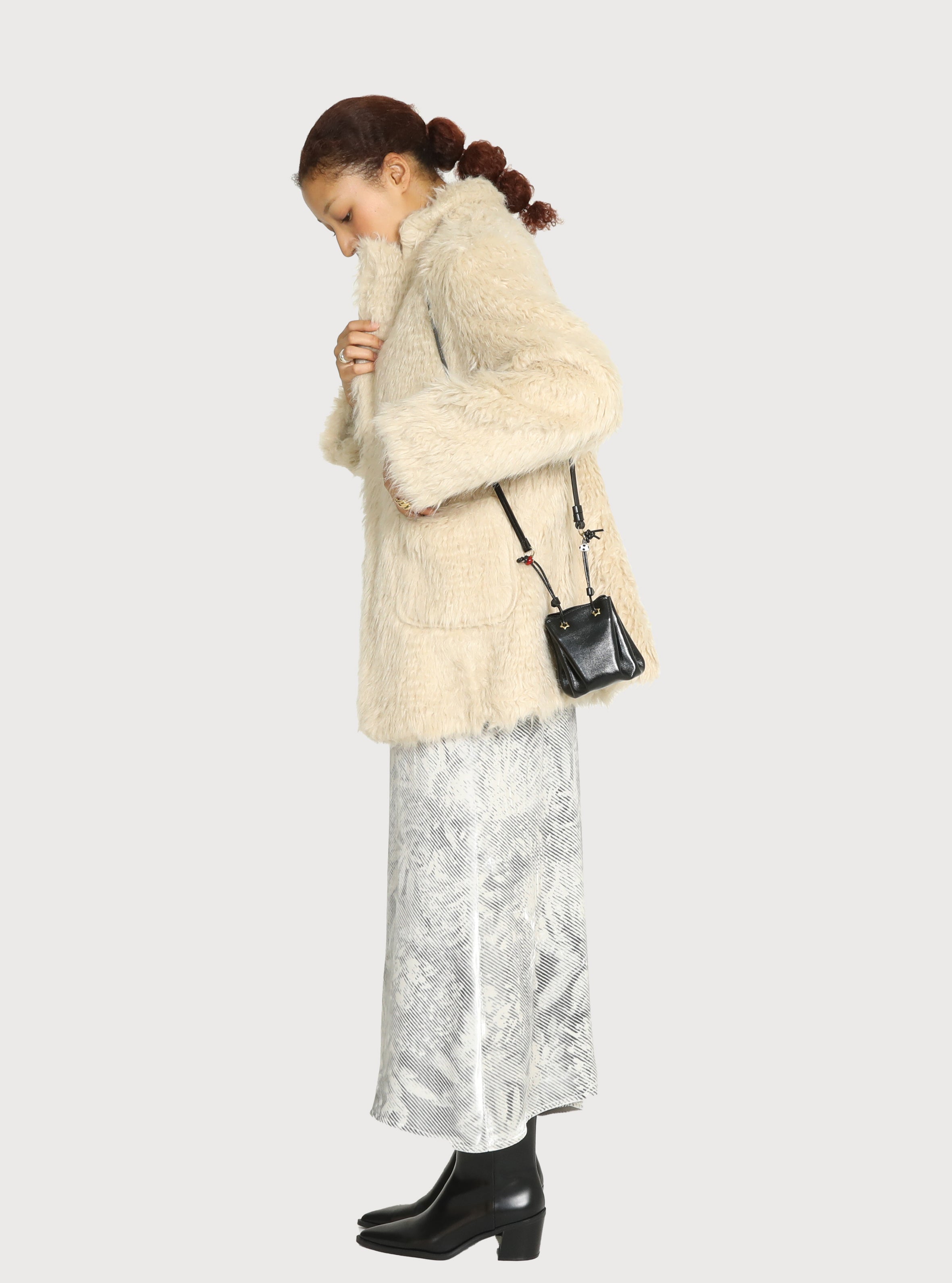 VESTE TEXTURÉE EN FOURRURE_BEIGE