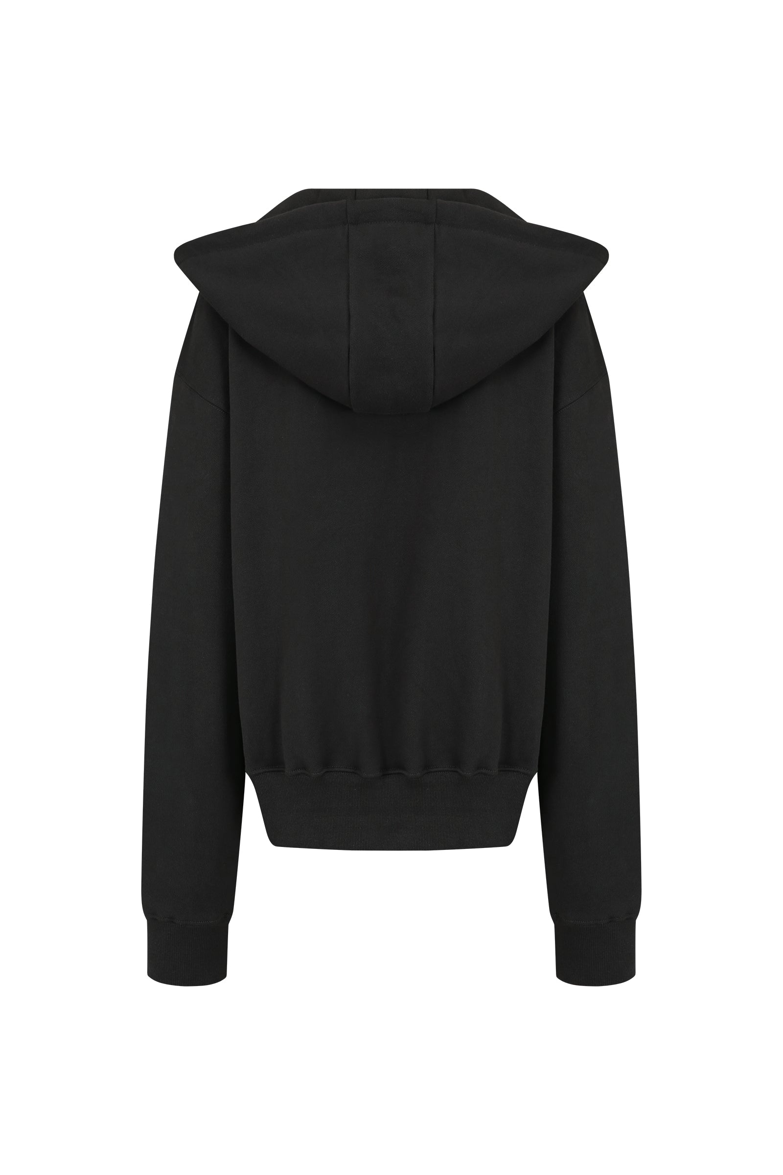 HOODIE OVERSIZE À CAPUCHE DÉTACHABLE EN COTON_CHARBON