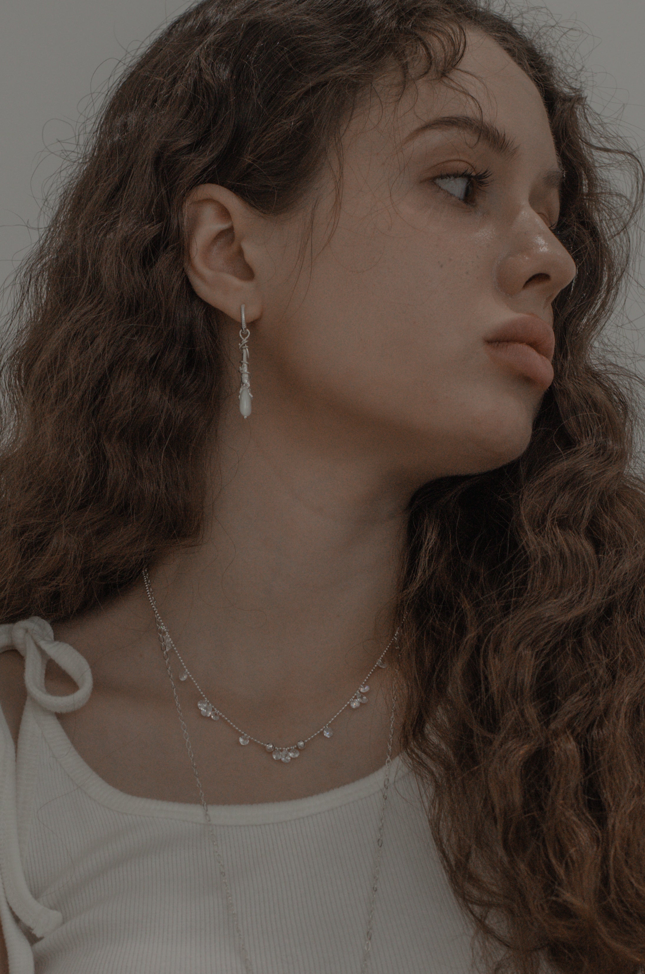 BOUCLES D'OREILLES PENDANTES GOUTTE_ARGENT