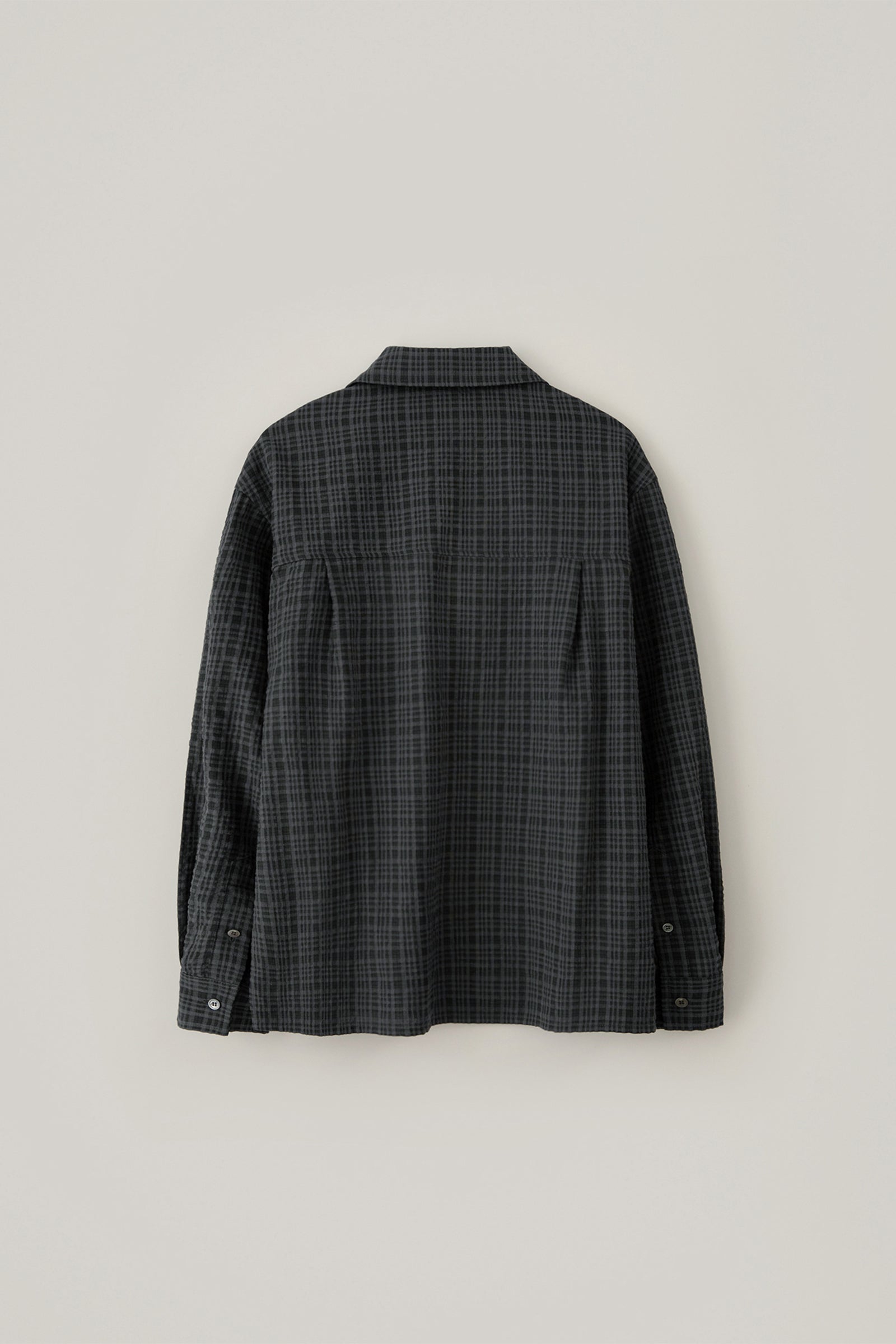 CHECK ROLL-UP SHIRT_CHARCOAL