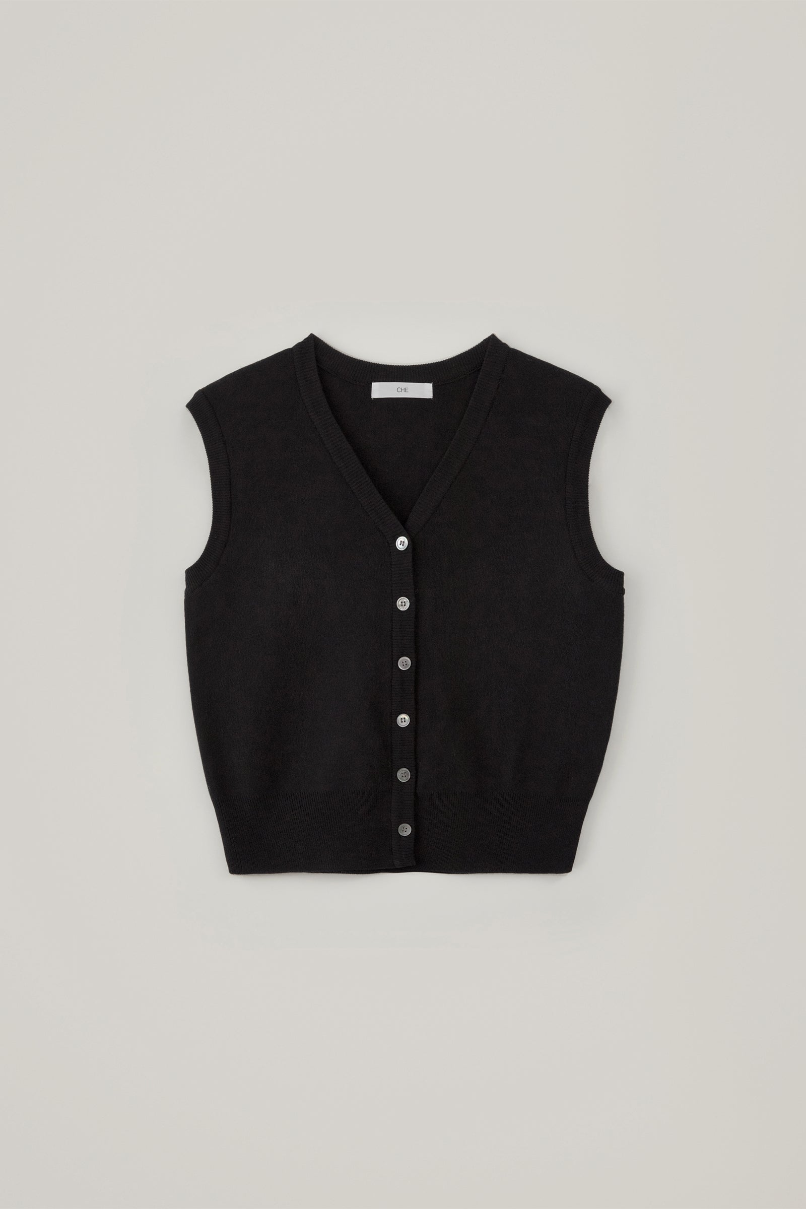 DEIN V NECK KNIT VEST_NOIR