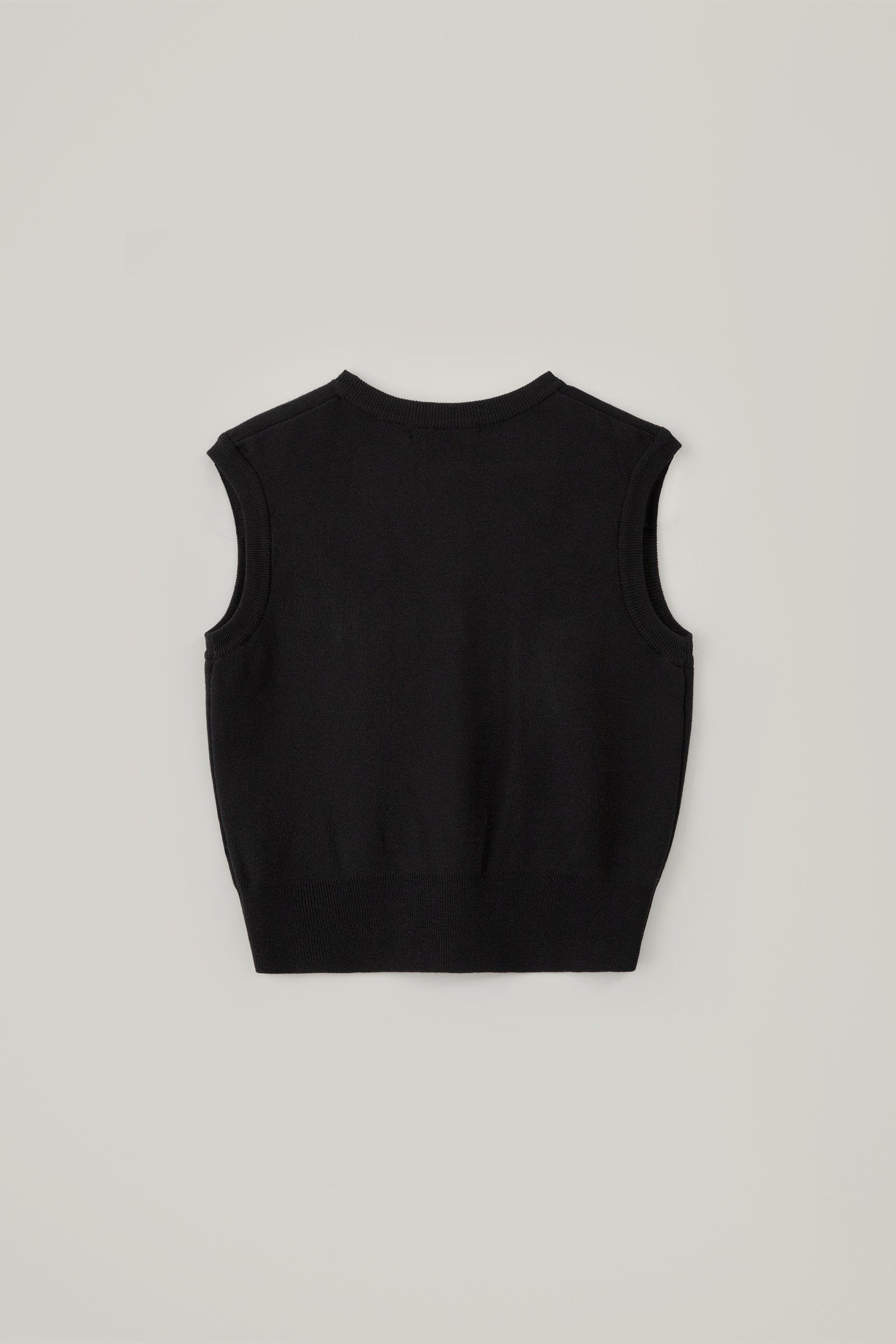DEIN V NECK KNIT VEST_NOIR