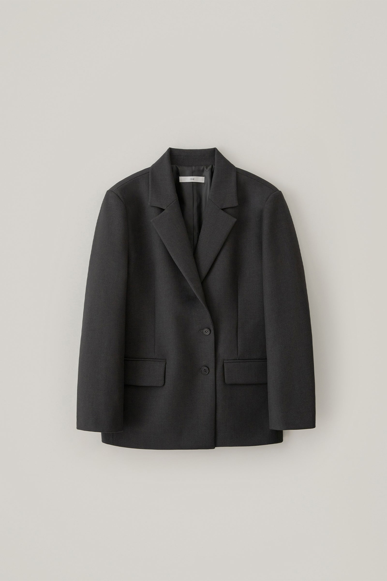 DOUBLE BREASTED OVERSIZED JACKET_CHARCOAL