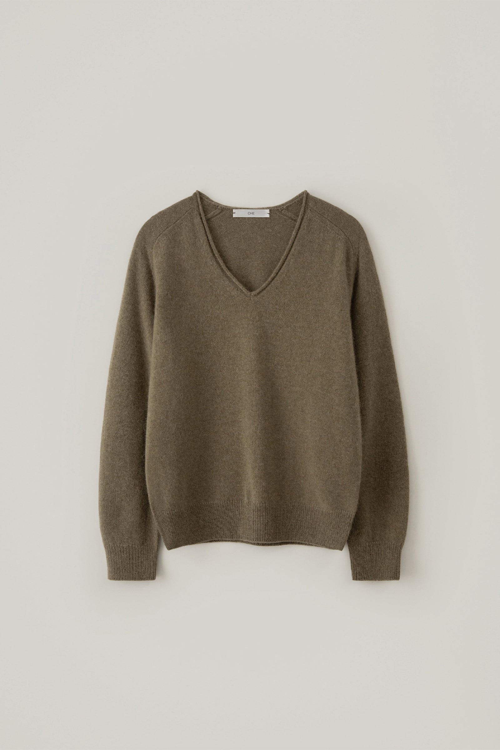 EDIN V-NECK ALPACA KNIT_BROWN