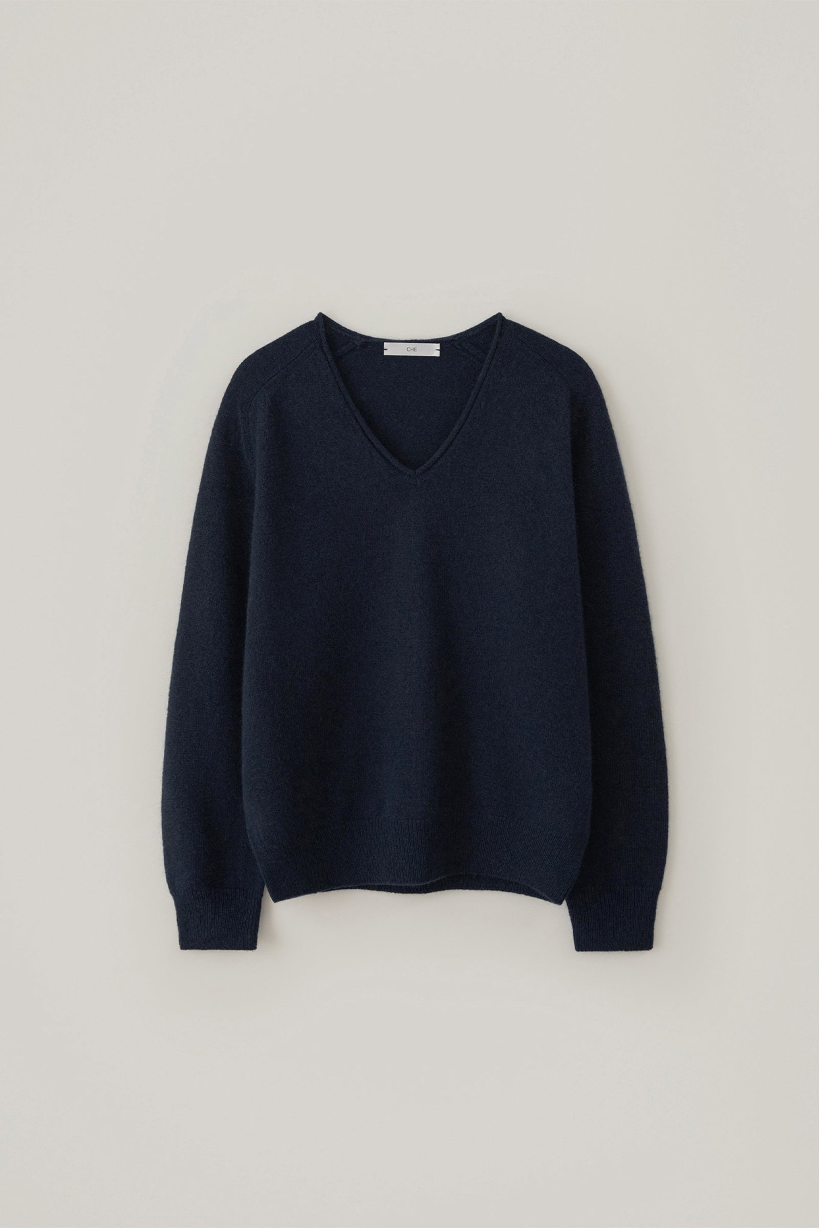 EDIN V-NECK ALPACA KNIT_DEEP BLUE