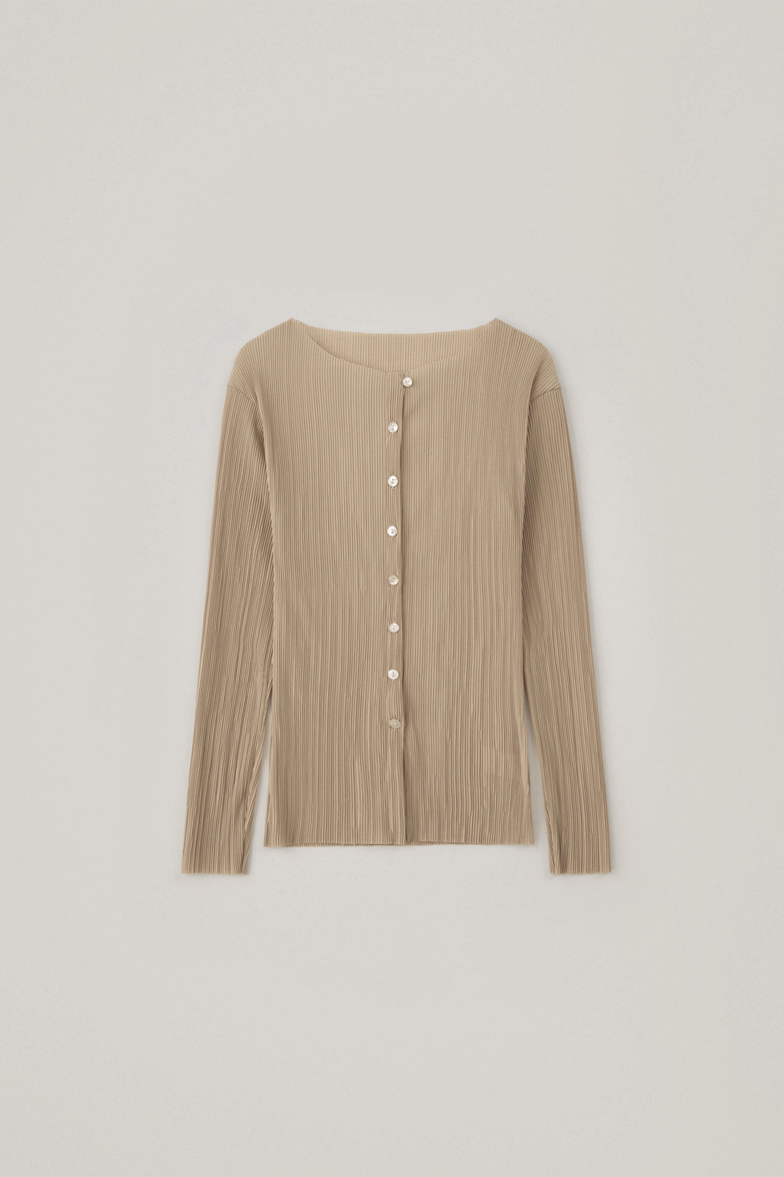 PLEATS CARDIGAN_BEIGE