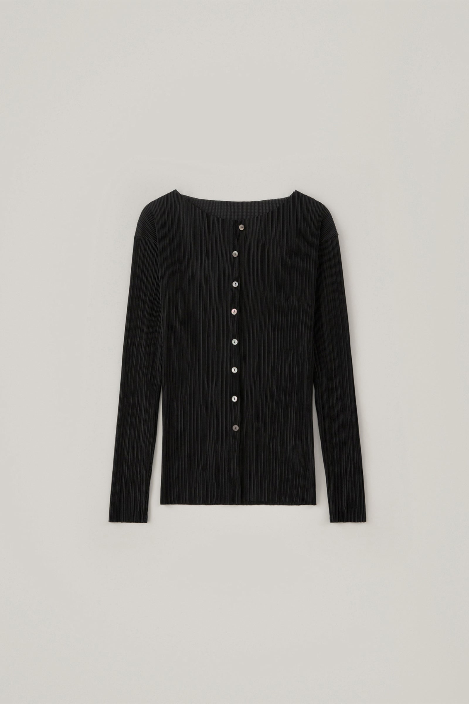 PLEATS CARDIGAN_BLACK