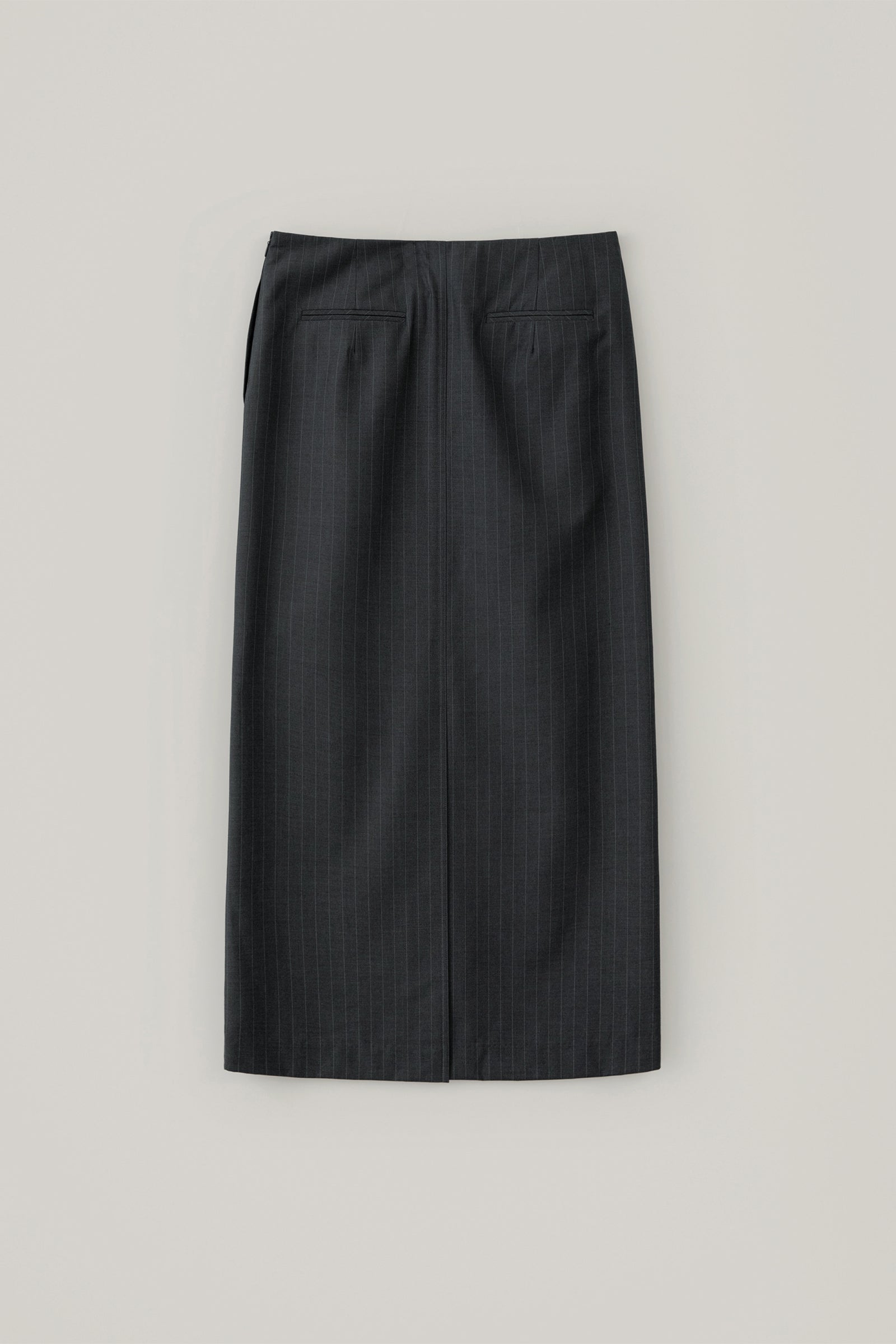 STRIPE WRAP MAXI SKIRT_CHARBON
