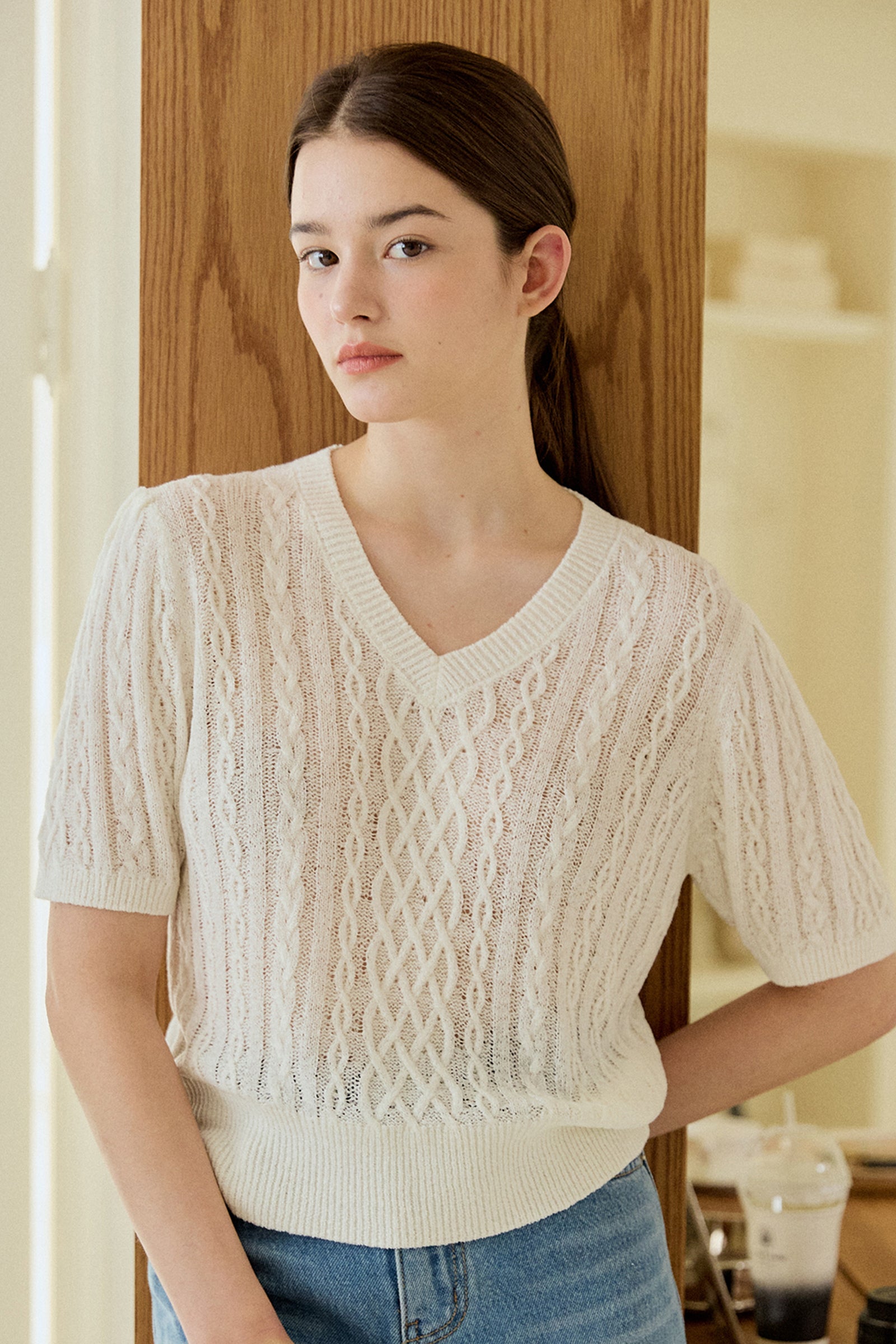 FISHERMAN PUFF KNIT_IVORY