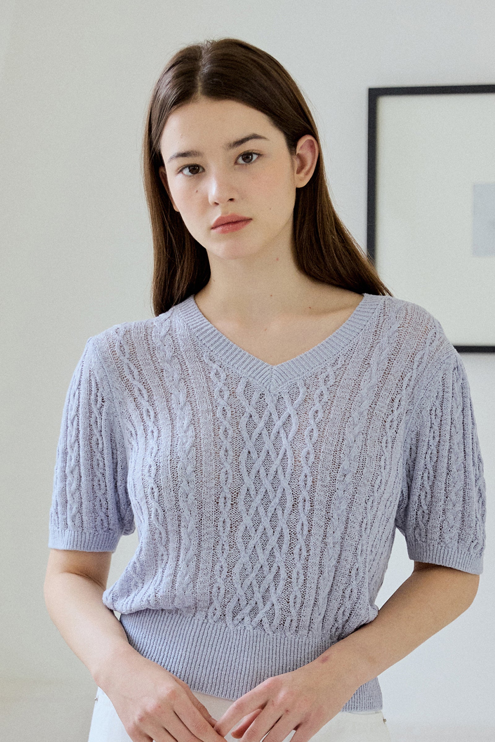 FISHERMAN PUFF KNIT_SKY BLUE